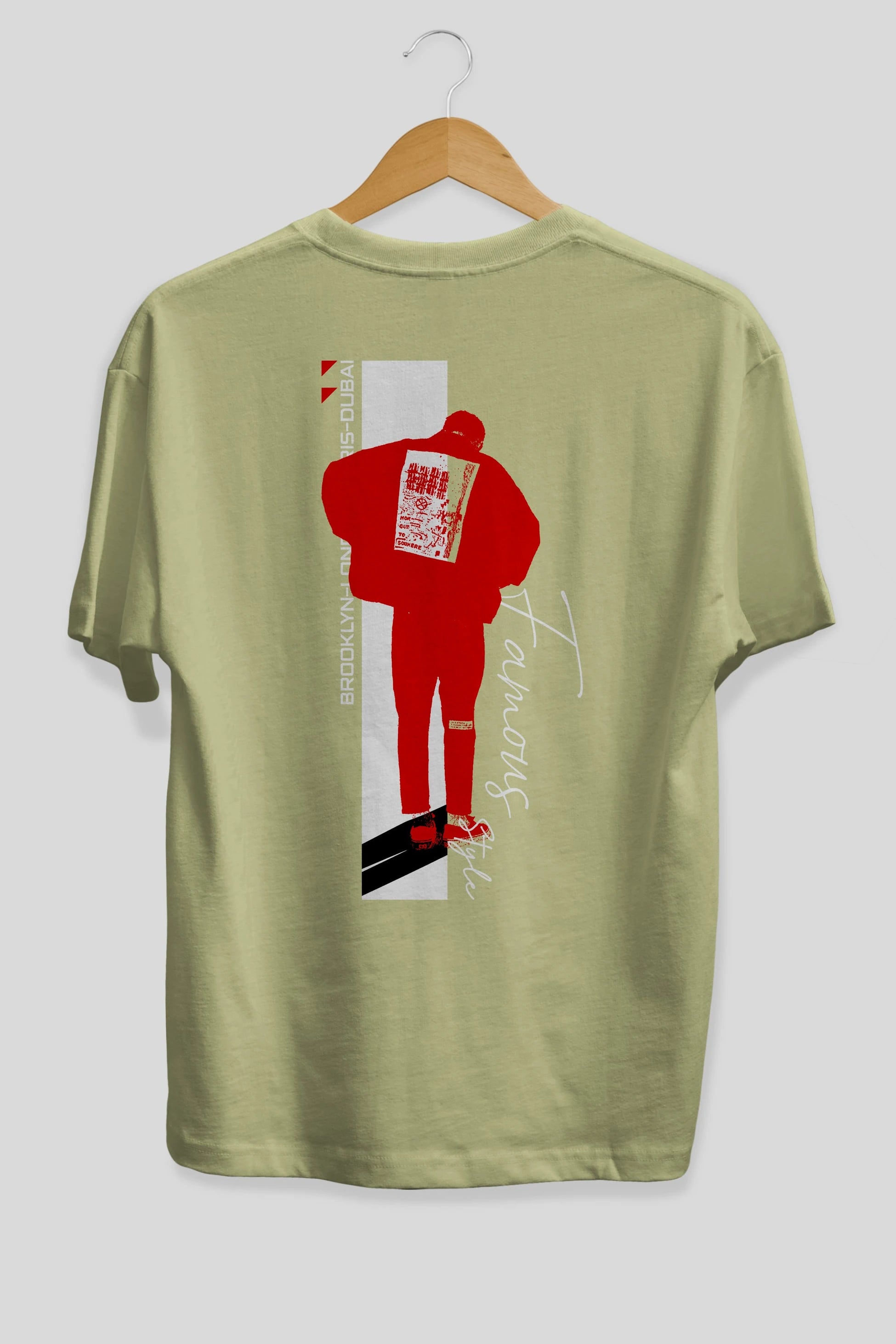 Brooklyn Style Arka Baskılı Oversize t-shirt Erkek Kadın Unisex