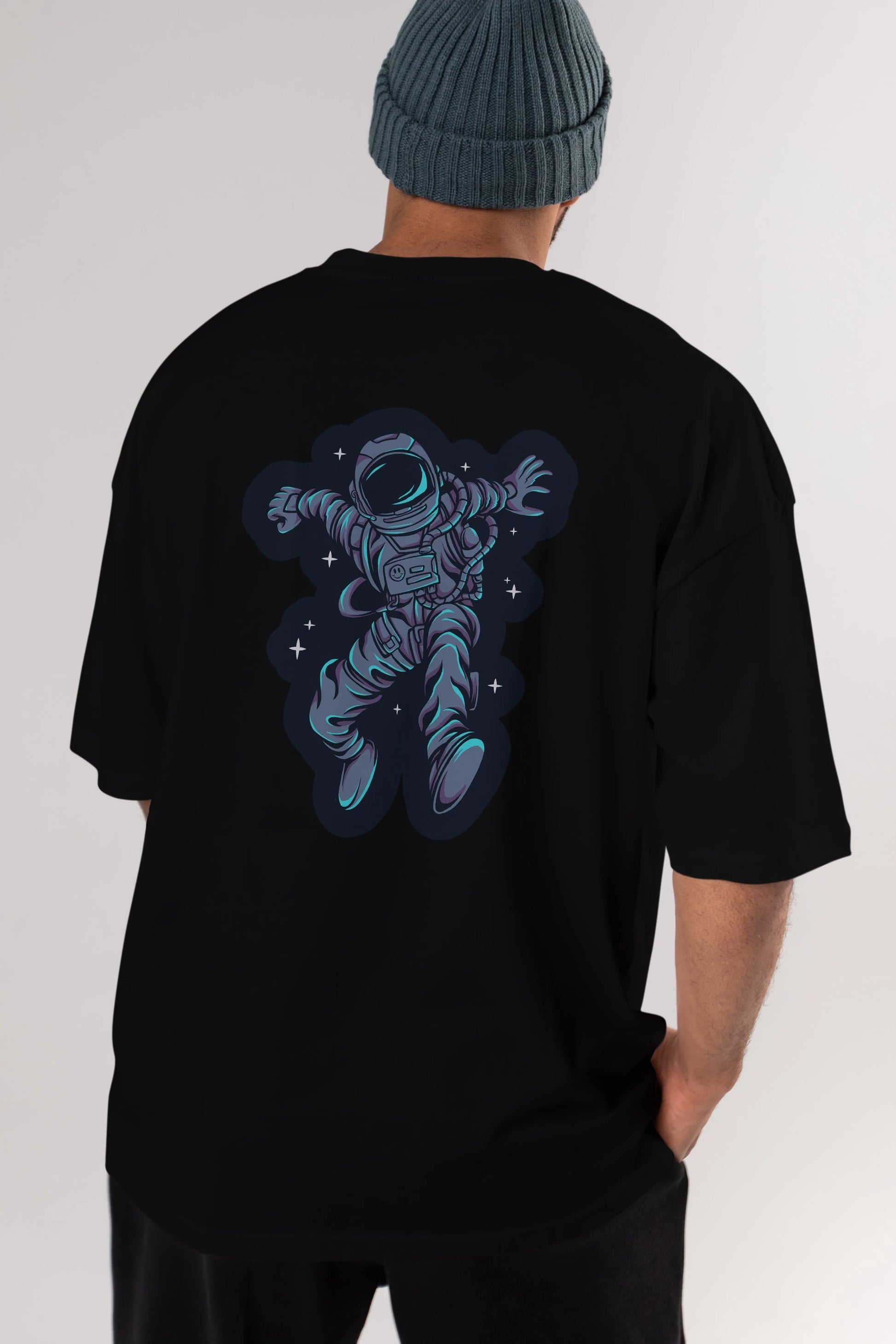 Astrostars sticker Arka Baskılı Oversize t-shirt Erkek Kadın Unisex