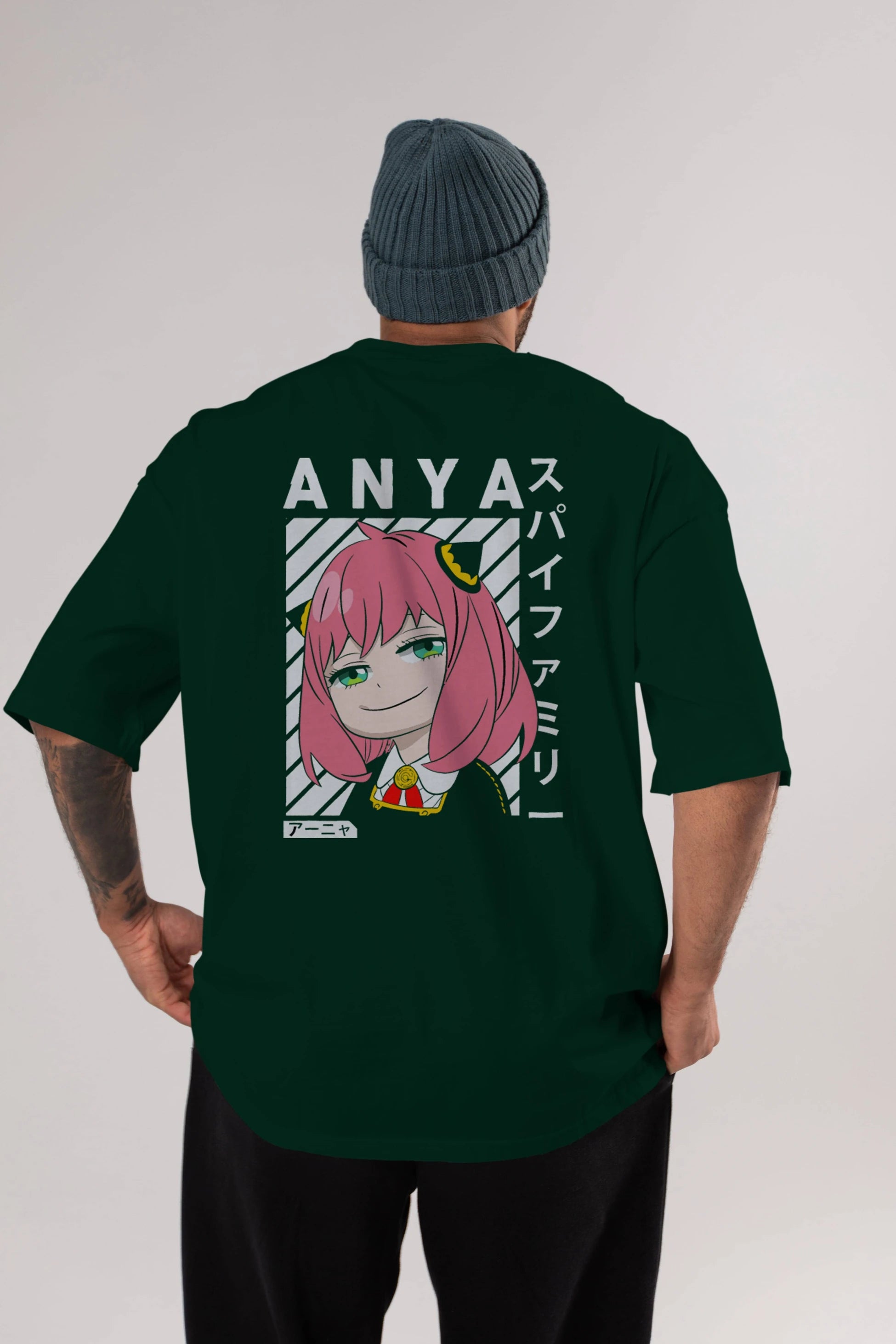 Anya SPYX FAMILY Anime Arka Baskılı Oversize t-shirt Erkek Kadın Unisex