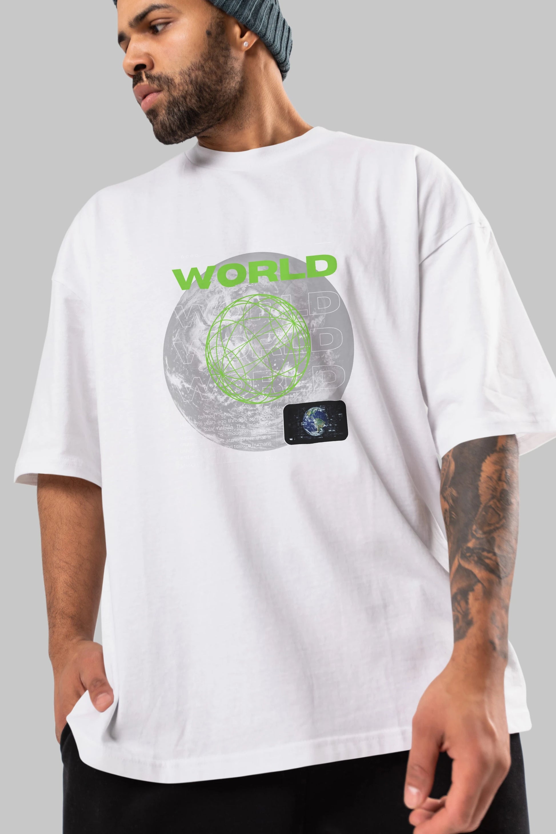 World Streetwear Ön Baskılı Oversize t-shirt Erkek Kadın Unisex
