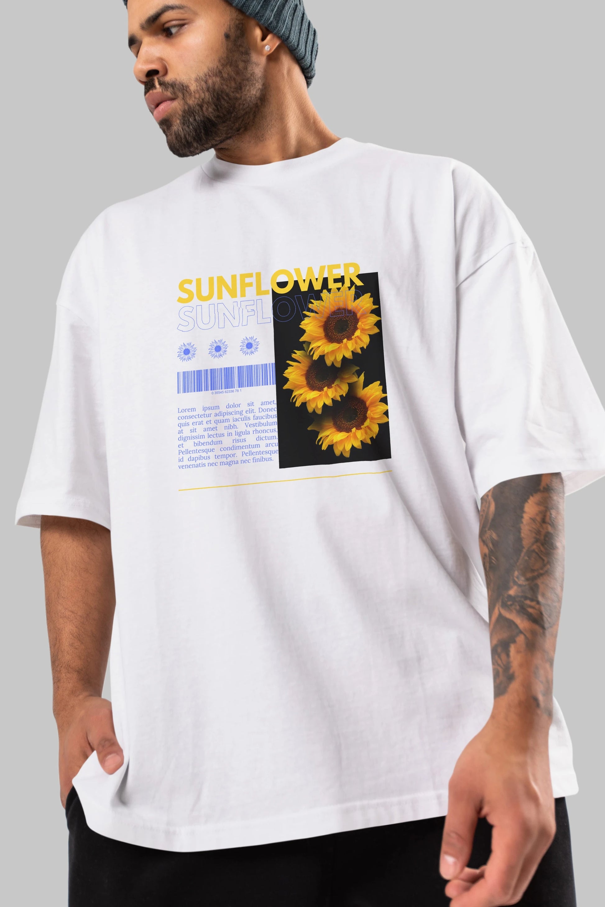 Sunflower Ön Baskılı Oversize t-shirt Erkek Kadın Unisex