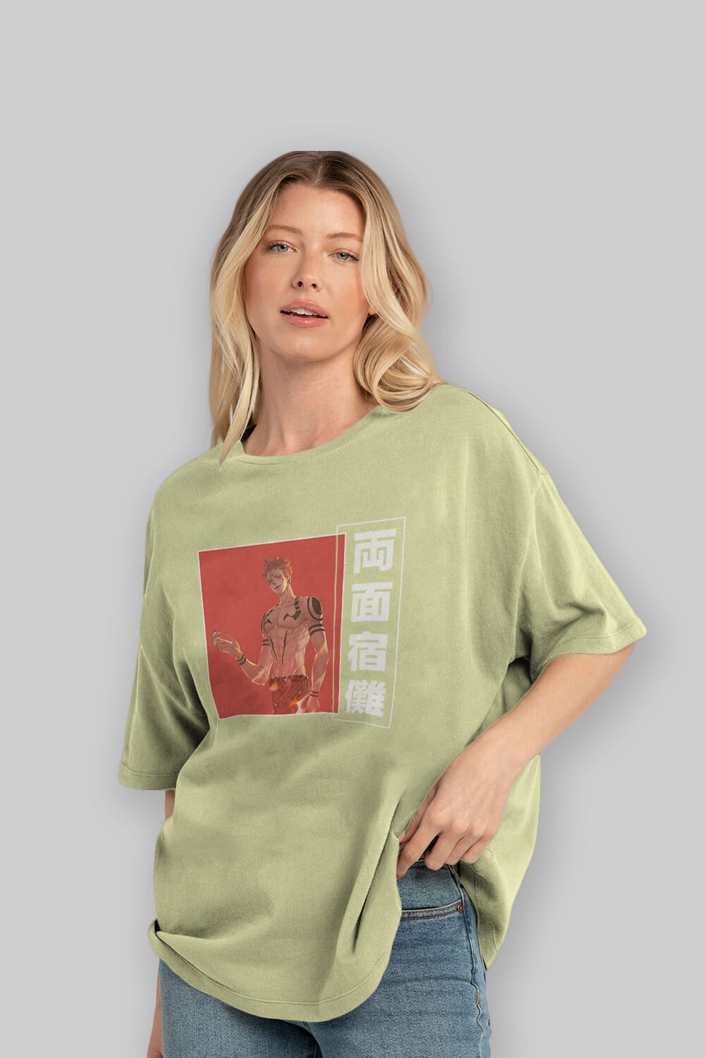 Sukuna Ryoumen 3 Anime Ön Baskılı Oversize t-shirt %100 pamuk Erkek Kadın Unisex