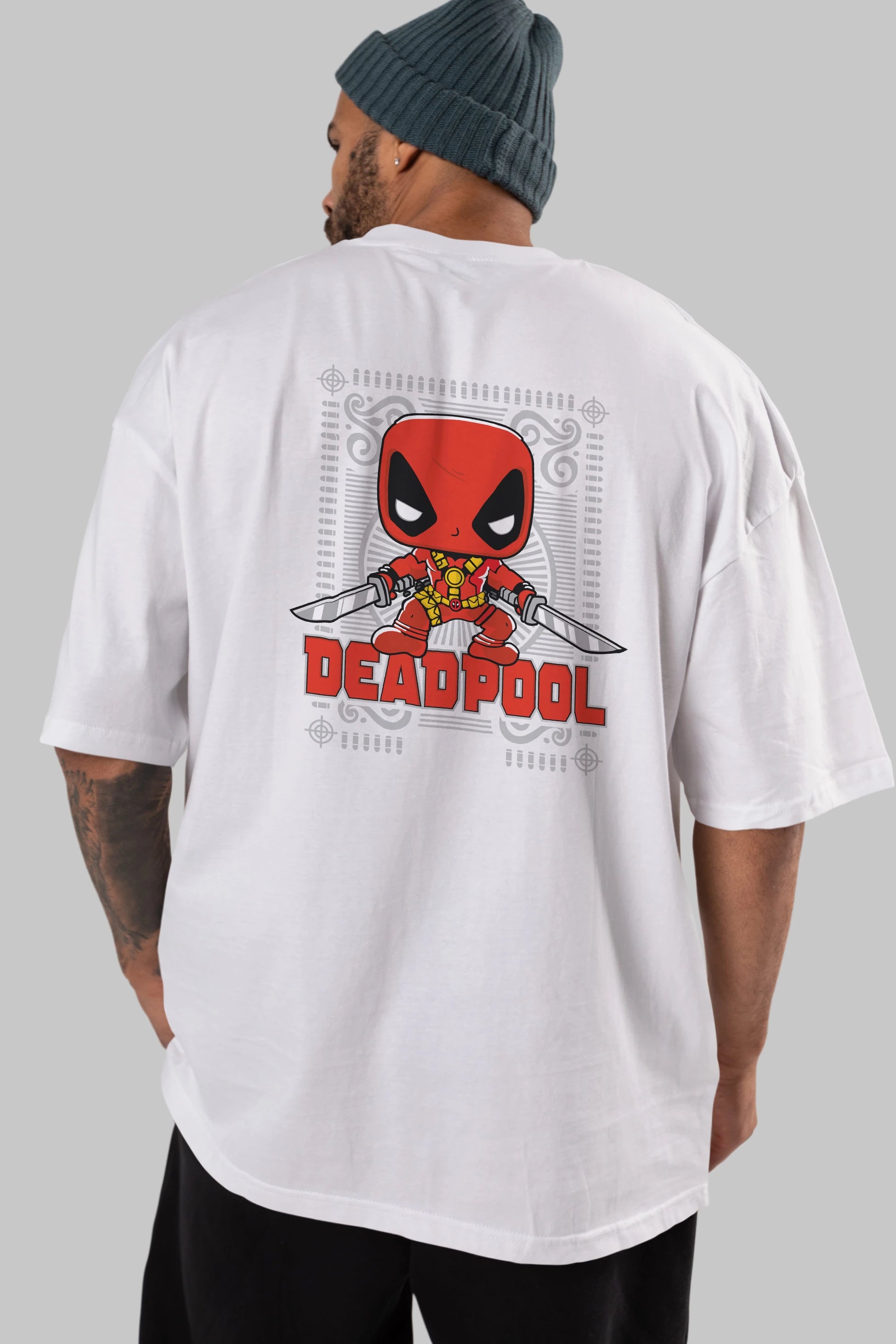 Deadpool (17) Arka Baskılı Oversize t-shirt Erkek Kadın Unisex %100 Pamuk Bisiklet Yaka tişort