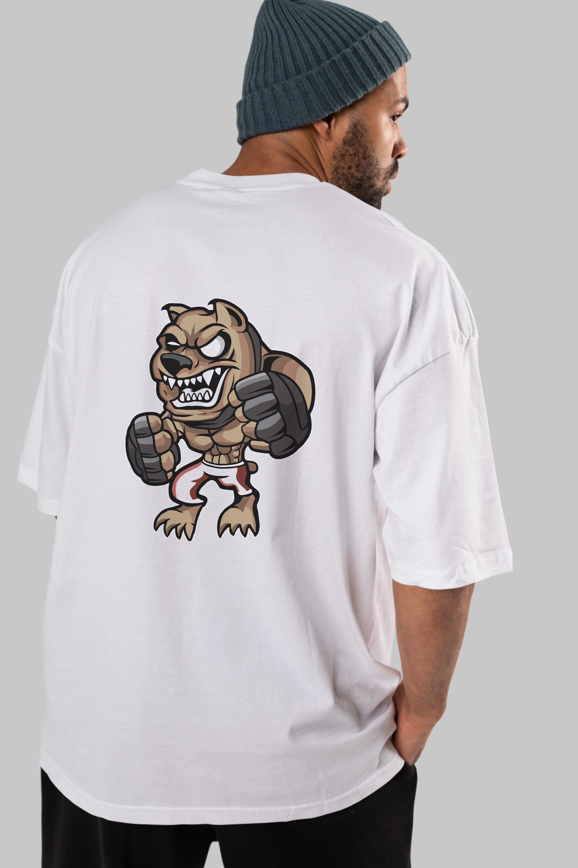 MMA Dog Arka Baskılı Oversize t-shirt Erkek Kadın Unisex %100 Pamuk tişort