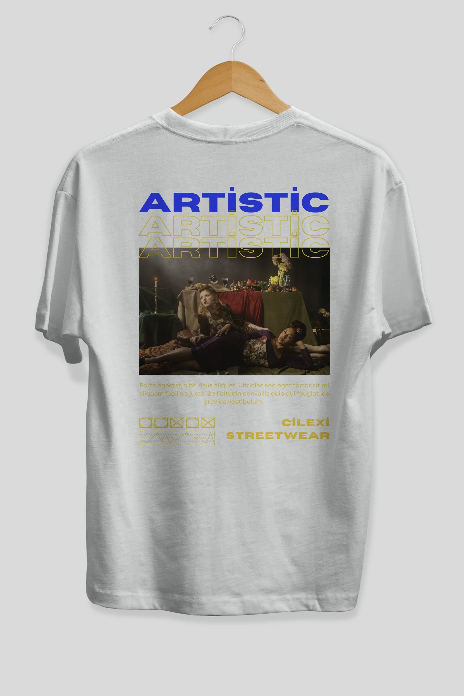 Artistic Yazılı Streetwear Arka Baskılı Oversize t-shirt Erkek Kadın Unisex