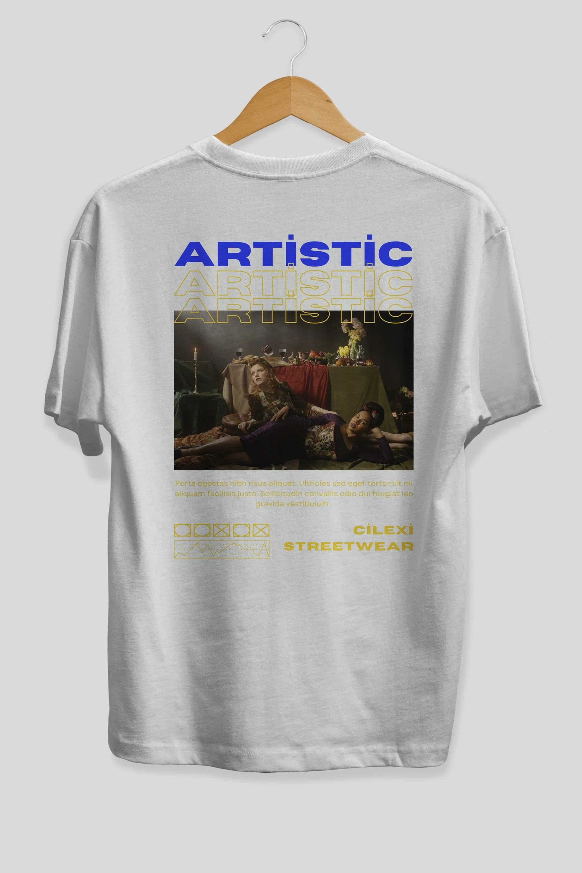 Artistic Yazılı Streetwear Arka Baskılı Oversize t-shirt Erkek Kadın Unisex