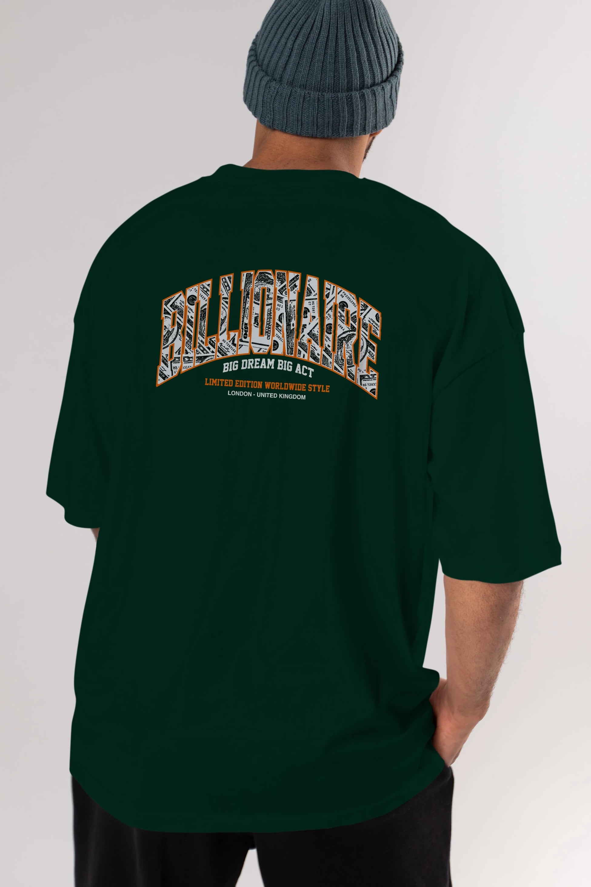 Billionaire Arka Baskılı Oversize t-shirt Erkek Kadın Unisex