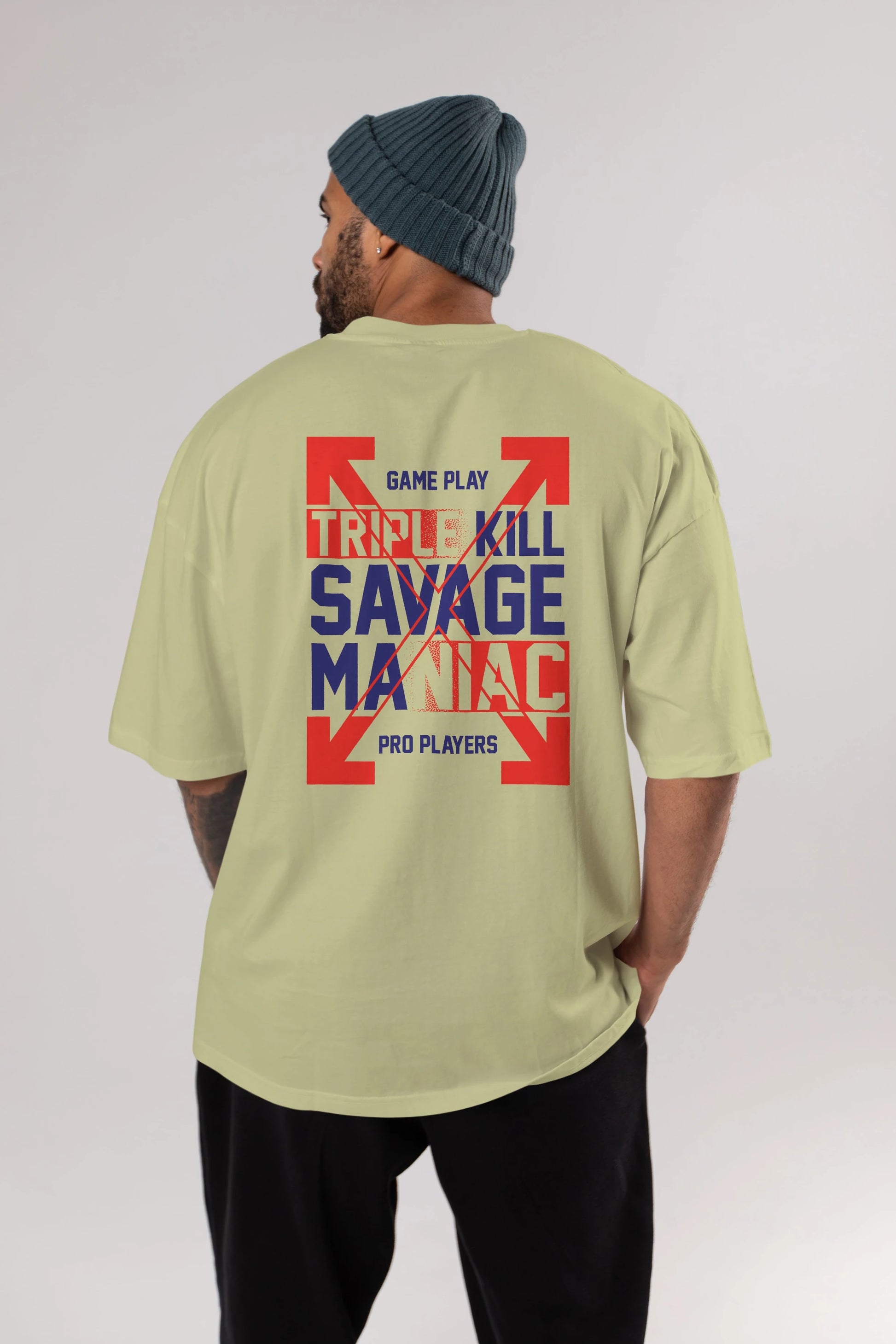 Kill Savage Arka Baskılı Oversize t-shirt Erkek Kadın Unisex