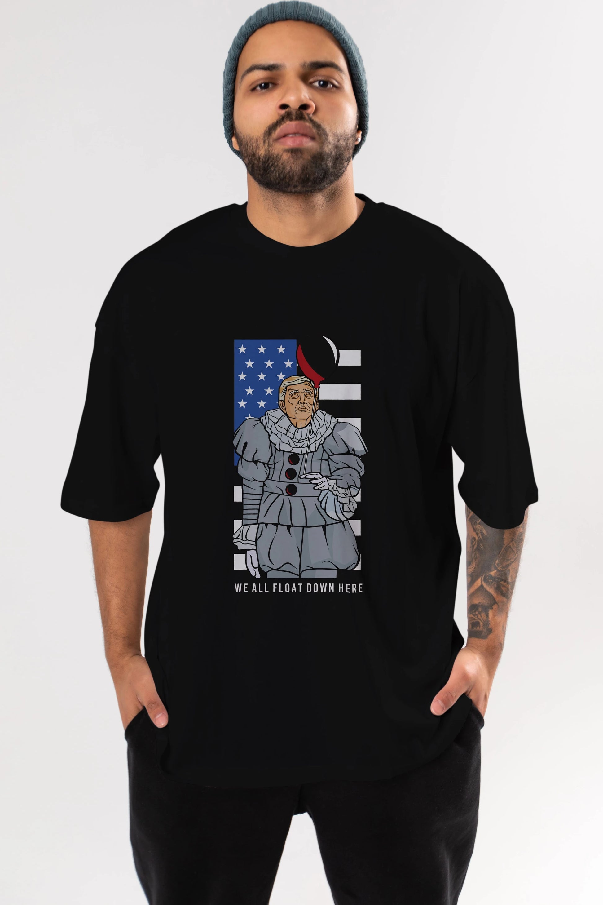It Trump Ön Baskılı Oversize t-shirt Erkek Kadın Unisex %100 Pamuk tişort
