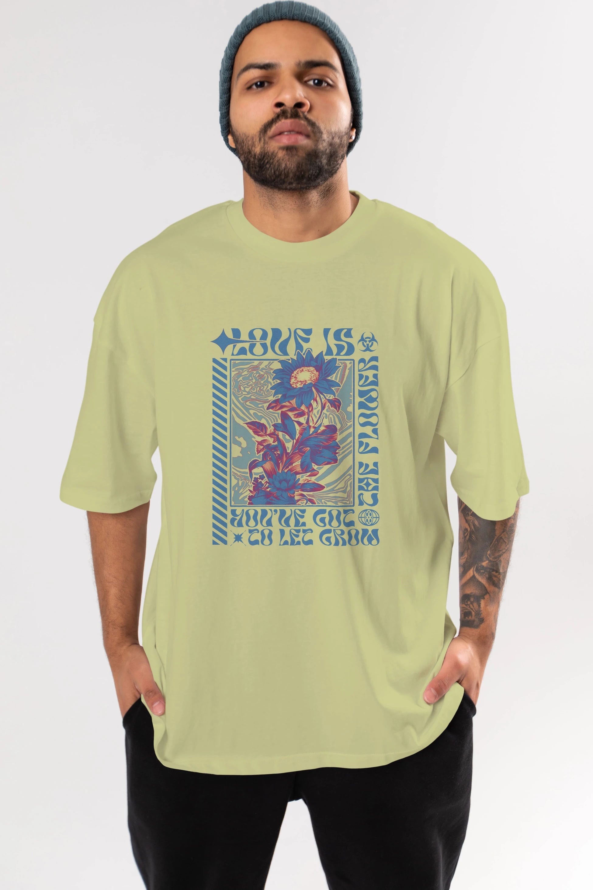Love is the flower you've got to let grow Ön Baskılı Oversize t-shirt Erkek Kadın Unisex