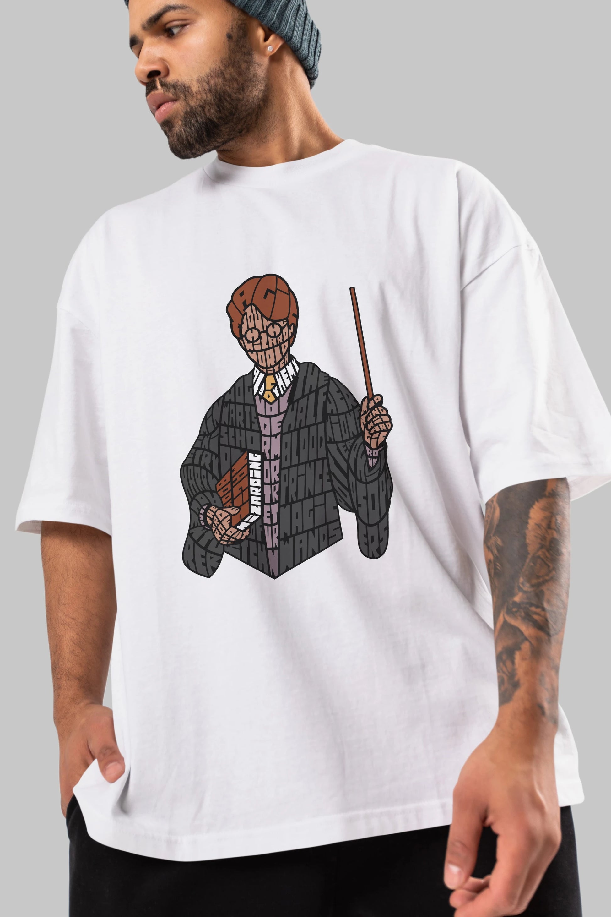 Harry Ön Baskılı Oversize t-shirt %100 pamuk Erkek Kadın Unisex