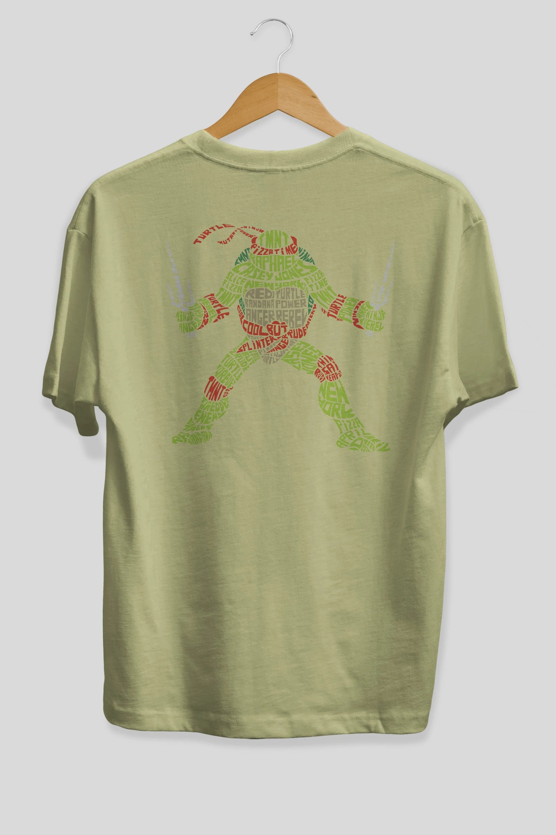 Ninja Turtle Arka Baskılı Oversize t-shirt %100 pamuk Erkek Kadın Unisex