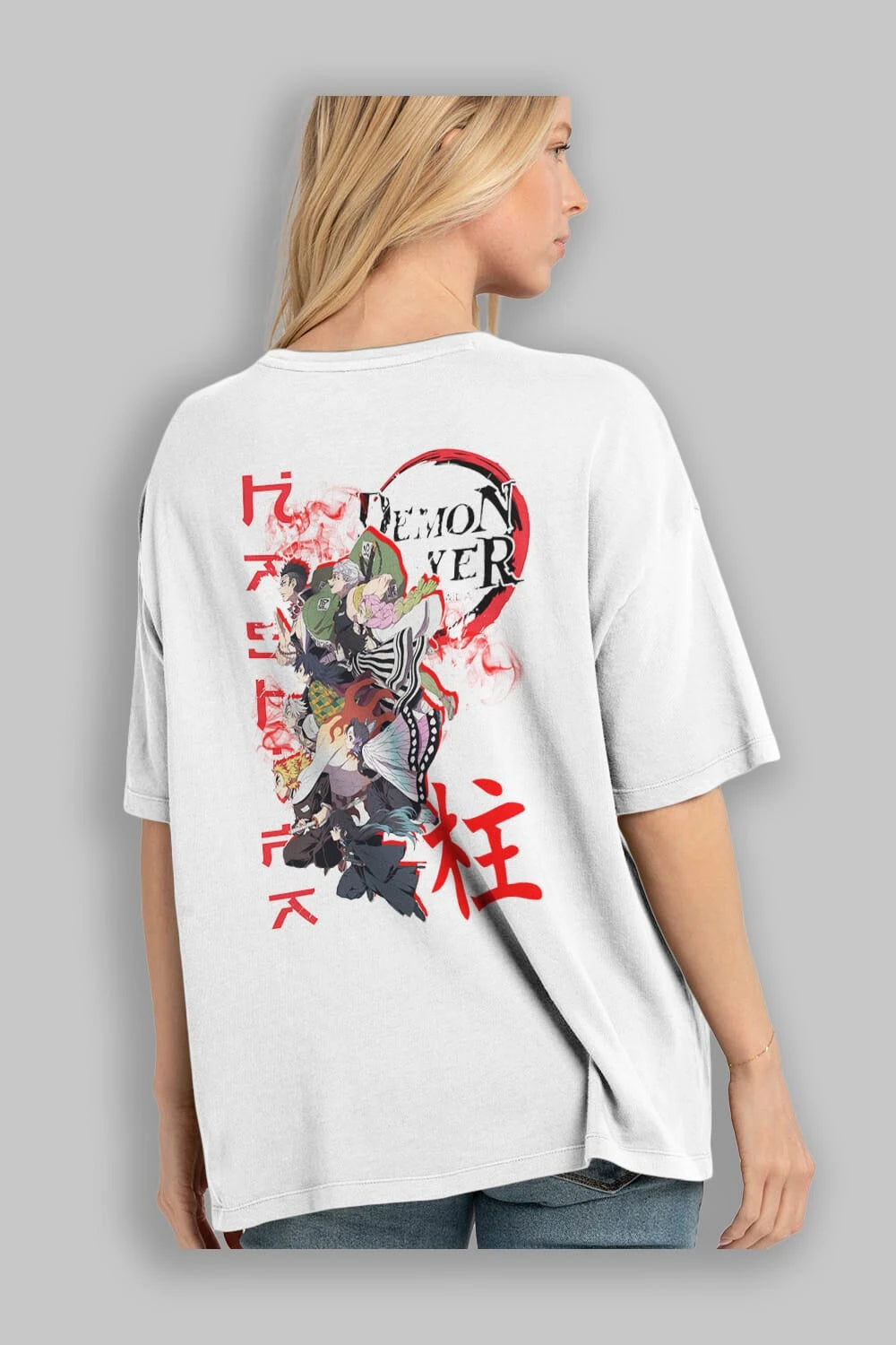 DEMON SLAYER SLAYERS Anime Arka Baskılı Oversize t-shirt Erkek Kadın Unisex