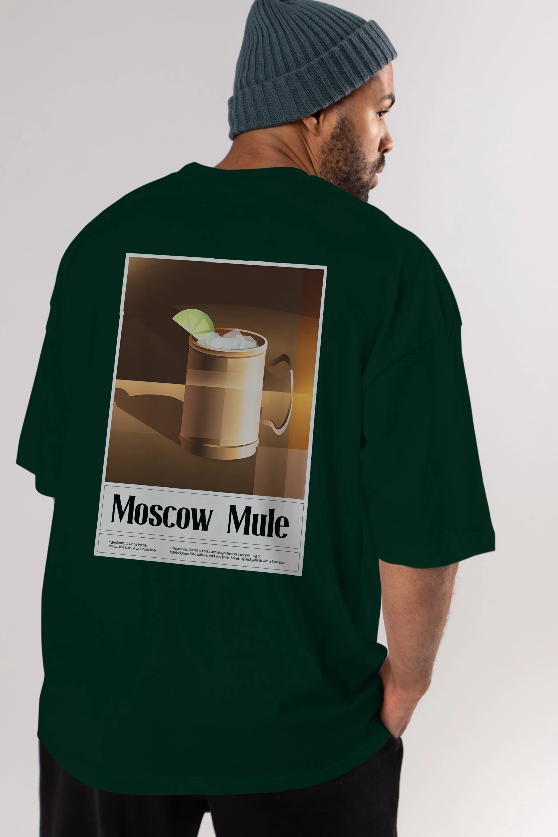 Moscow Mule 3 Arka Baskılı Oversize t-shirt Erkek Kadın Unisex %100 Pamuk Bisiklet Yaka tişort
