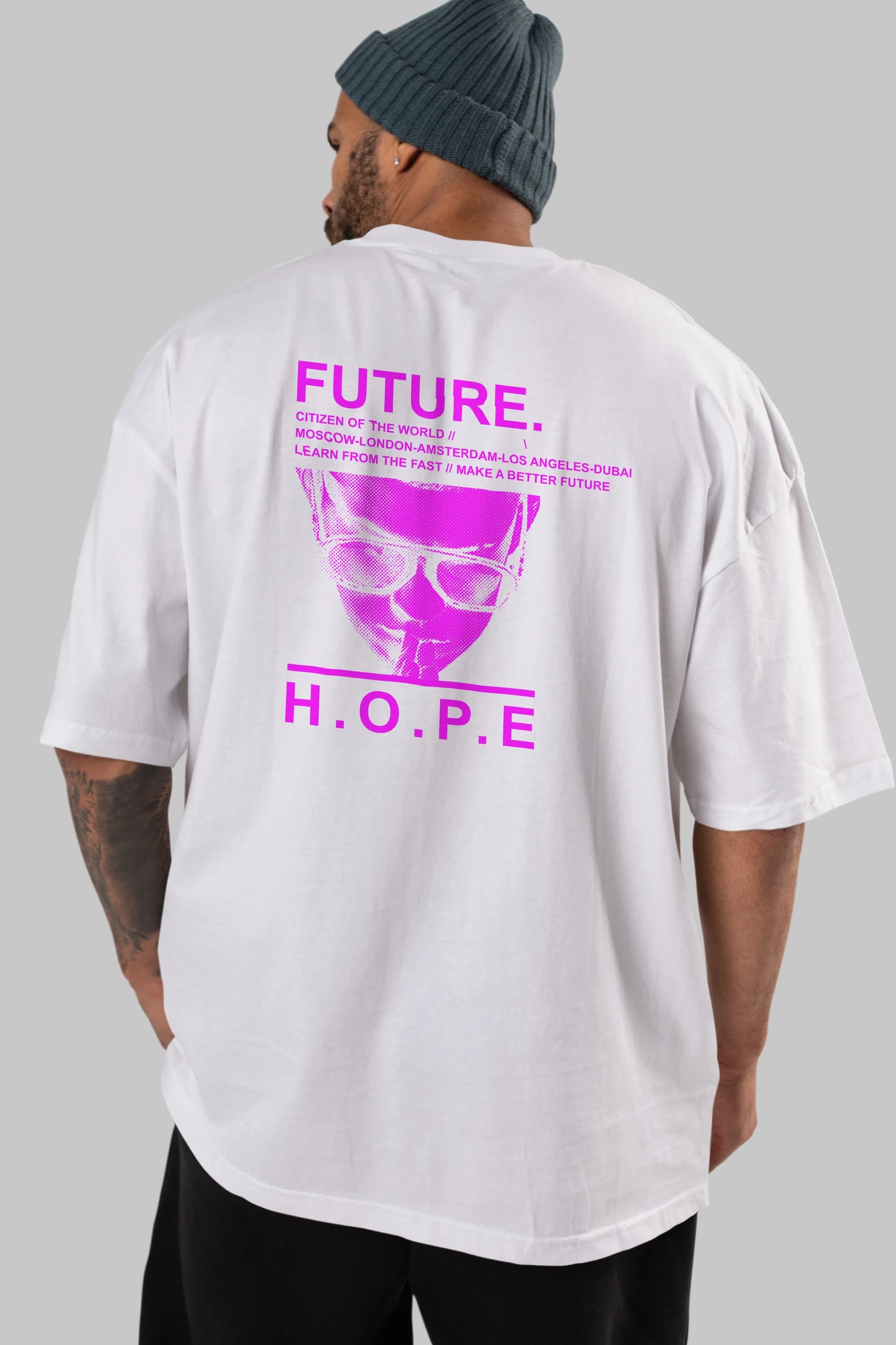 Future Hope Arka Baskılı Oversize t-shirt Erkek Kadın Unisex