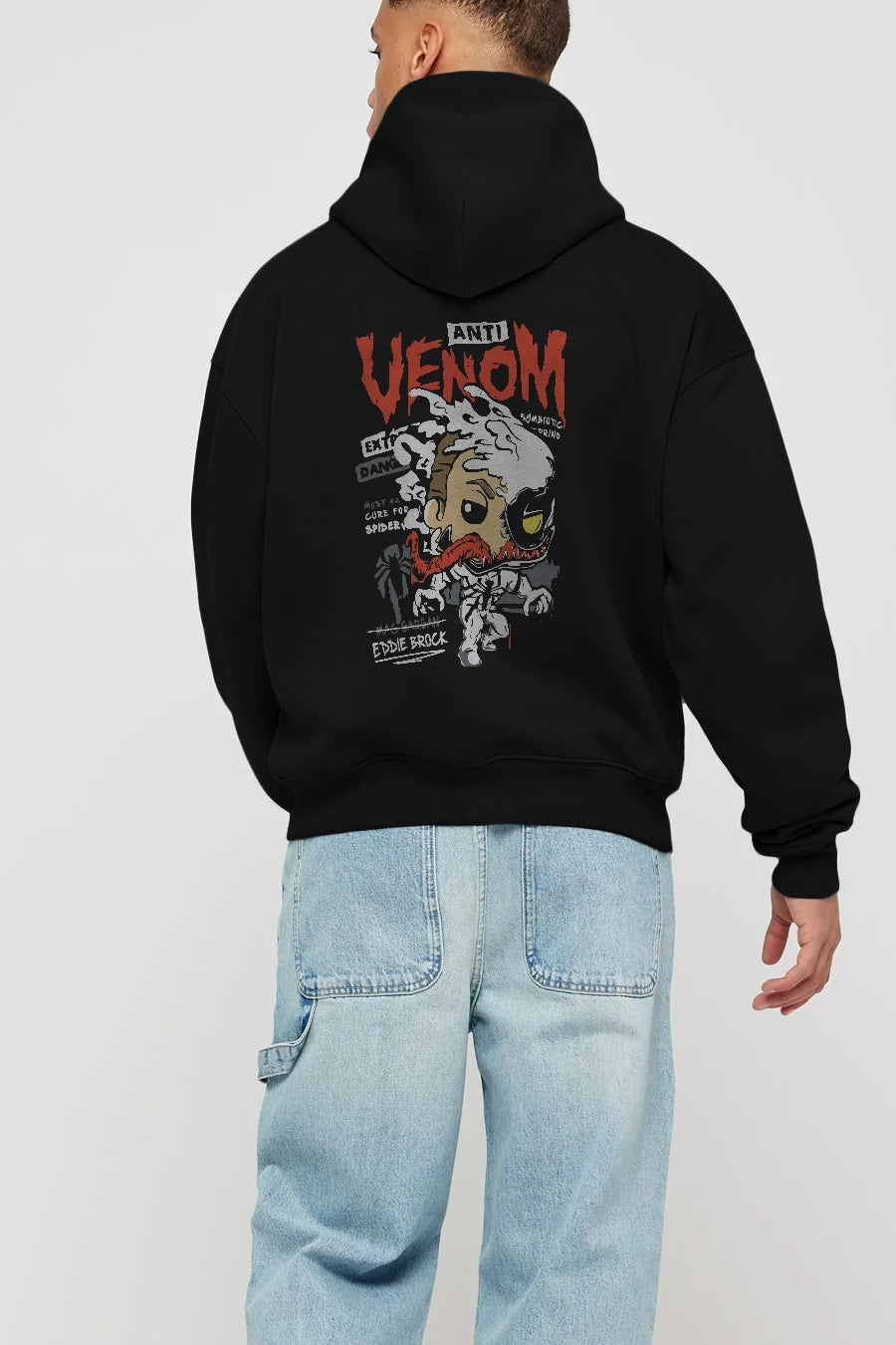 Venom (9) Arka Baskılı Hoodie Oversize Kapüşonlu Sweatshirt Erkek Kadın Unisex