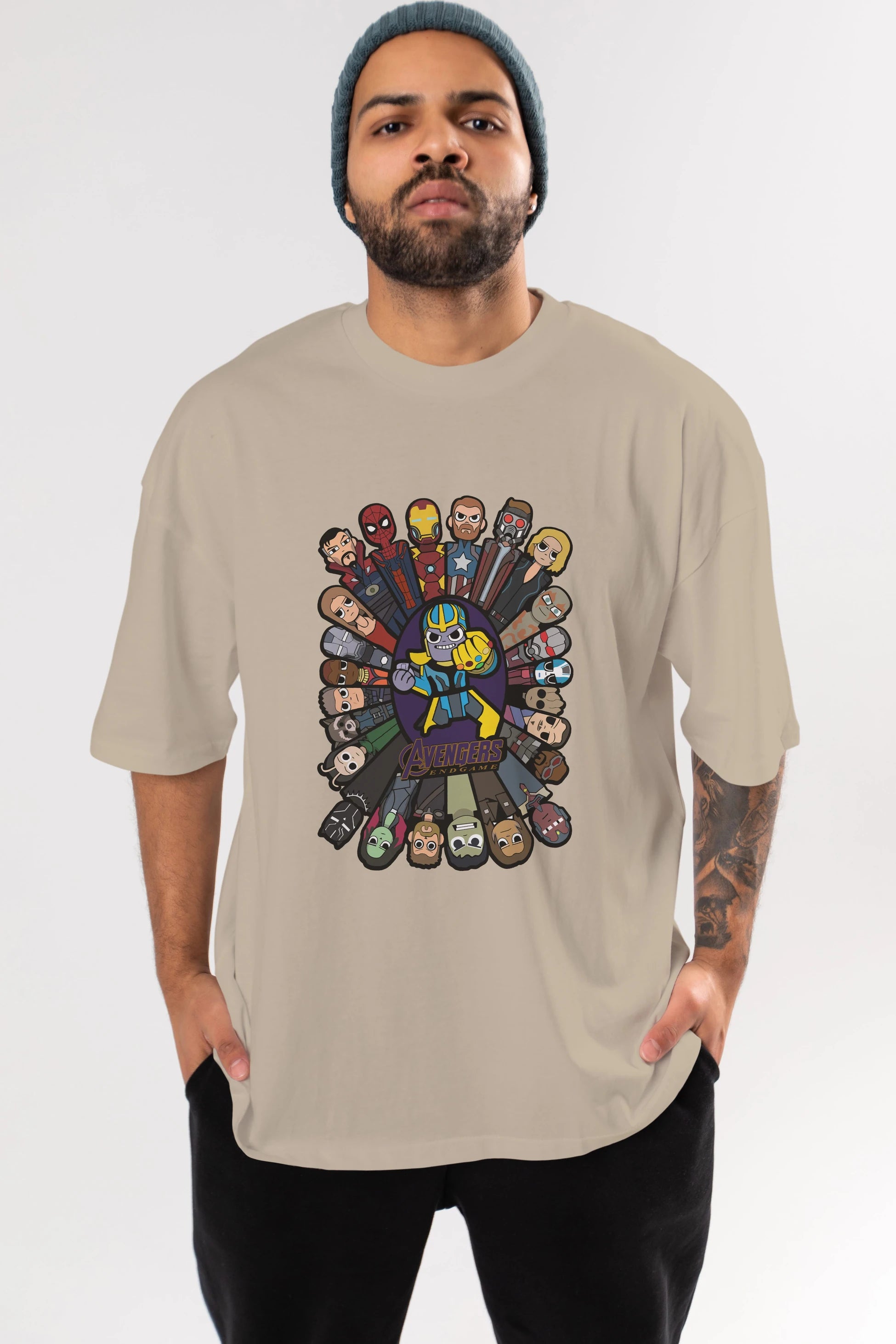 The Avengers (2) Ön Baskılı Oversize t-shirt Erkek Kadın Unisex %100 Pamuk Bisiklet Yaka tişort
