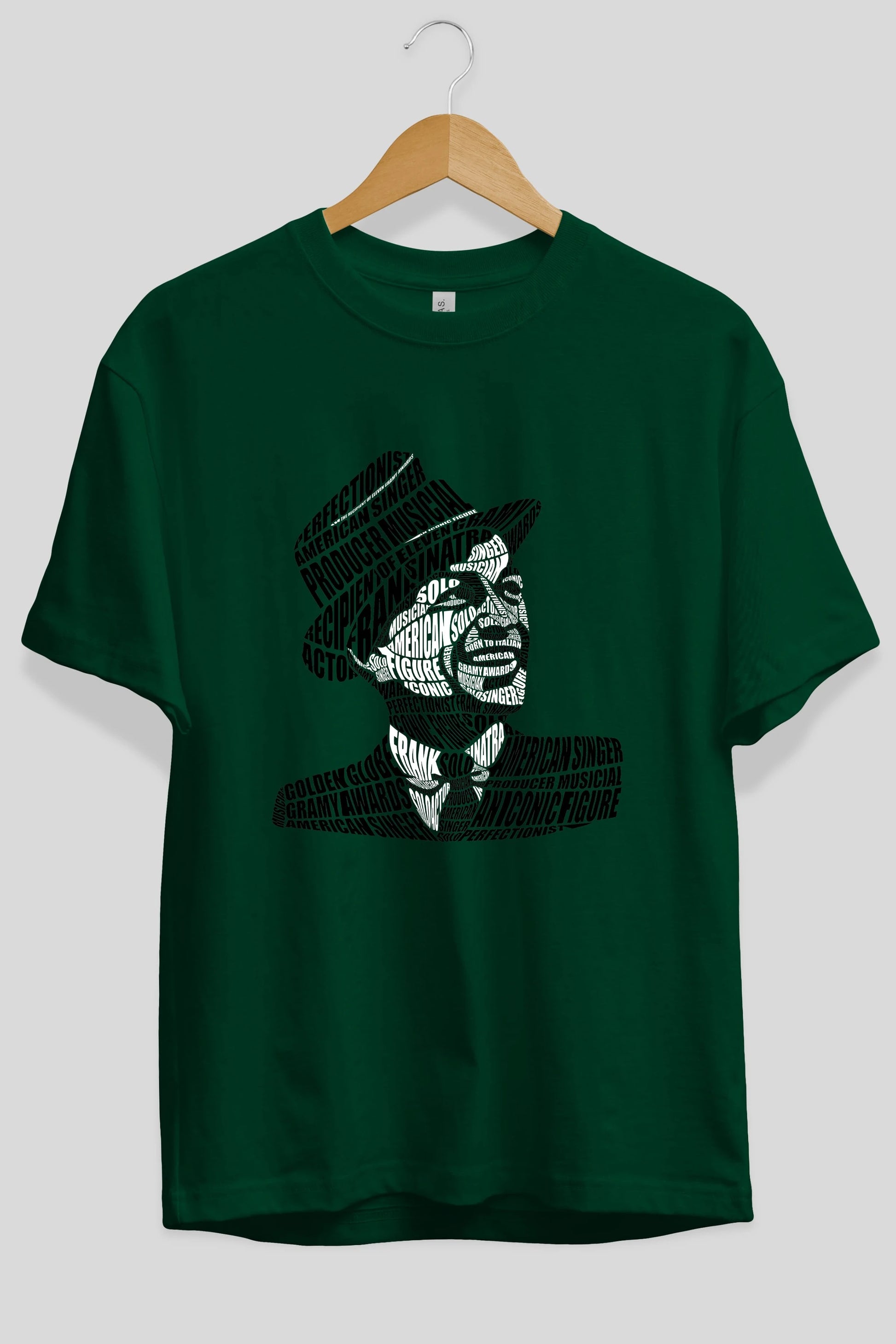 Frank Sinatra Calligram Ön Baskılı Oversize t-shirt %100 pamuk Erkek Kadın Unisex
