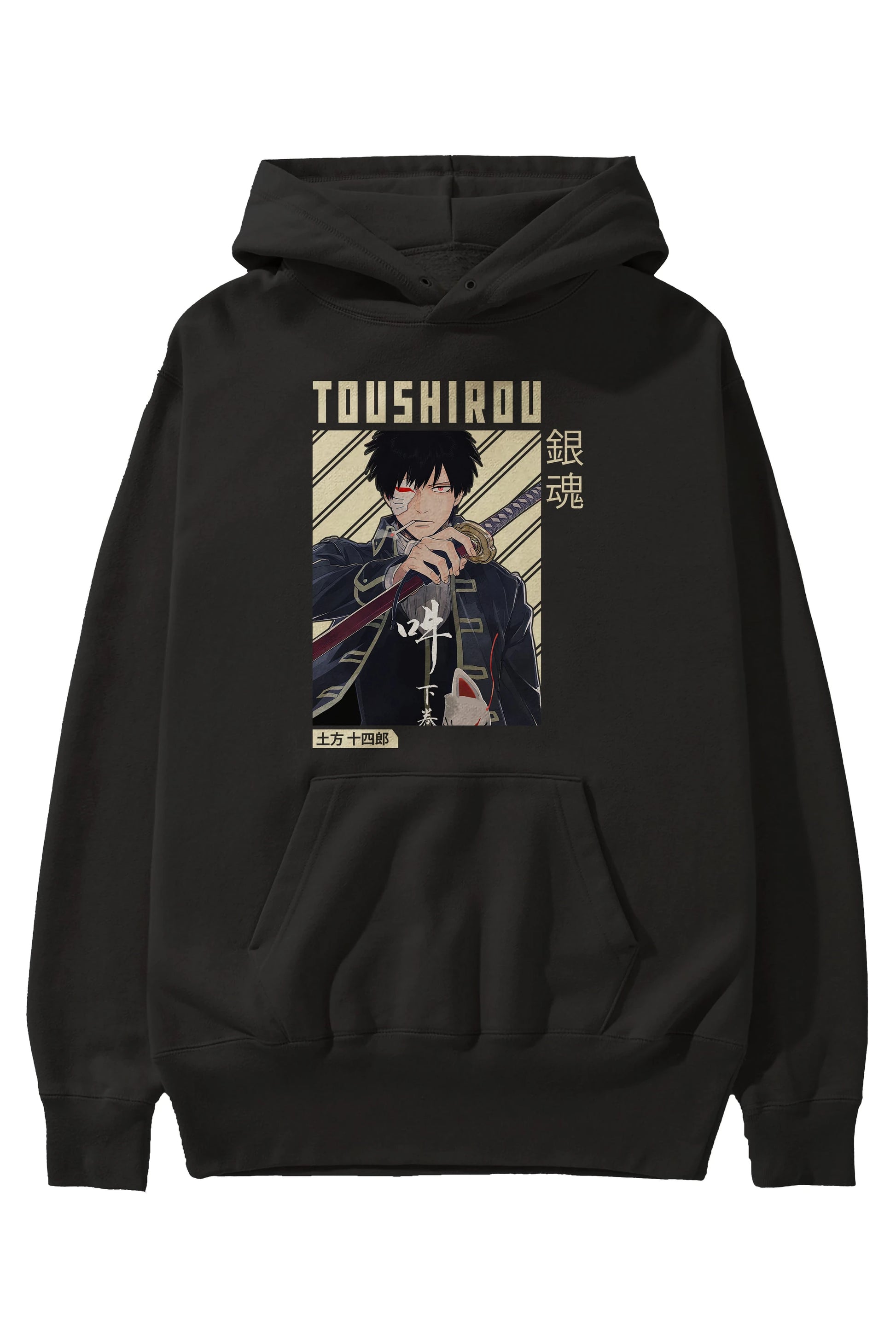 Toushirou Hijikata Anime Ön Baskılı Hoodie Oversize Kapüşonlu Sweatshirt Erkek Kadın Unisex