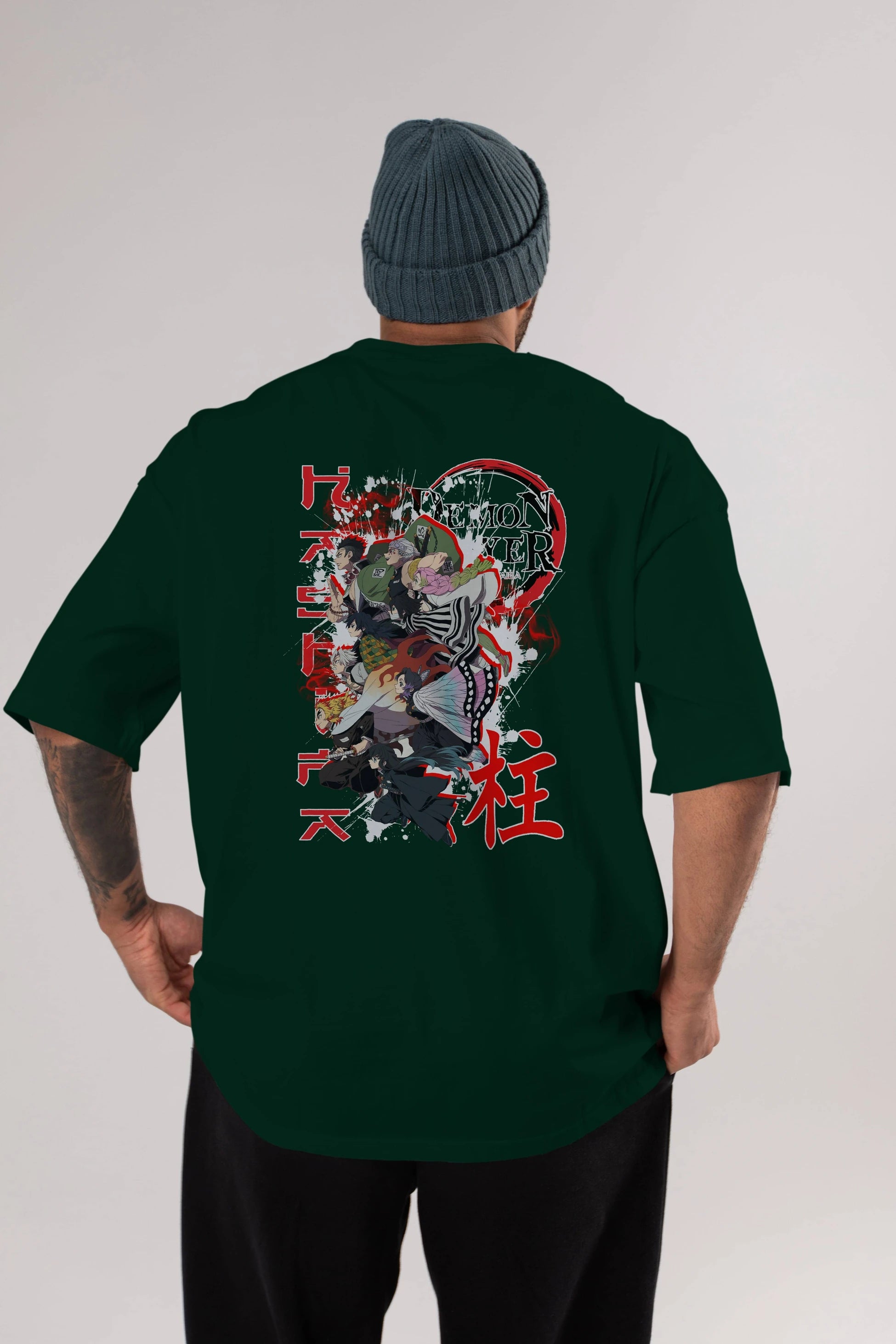 DEMON SLAYER SLAYERS Anime Arka Baskılı Oversize t-shirt Erkek Kadın Unisex