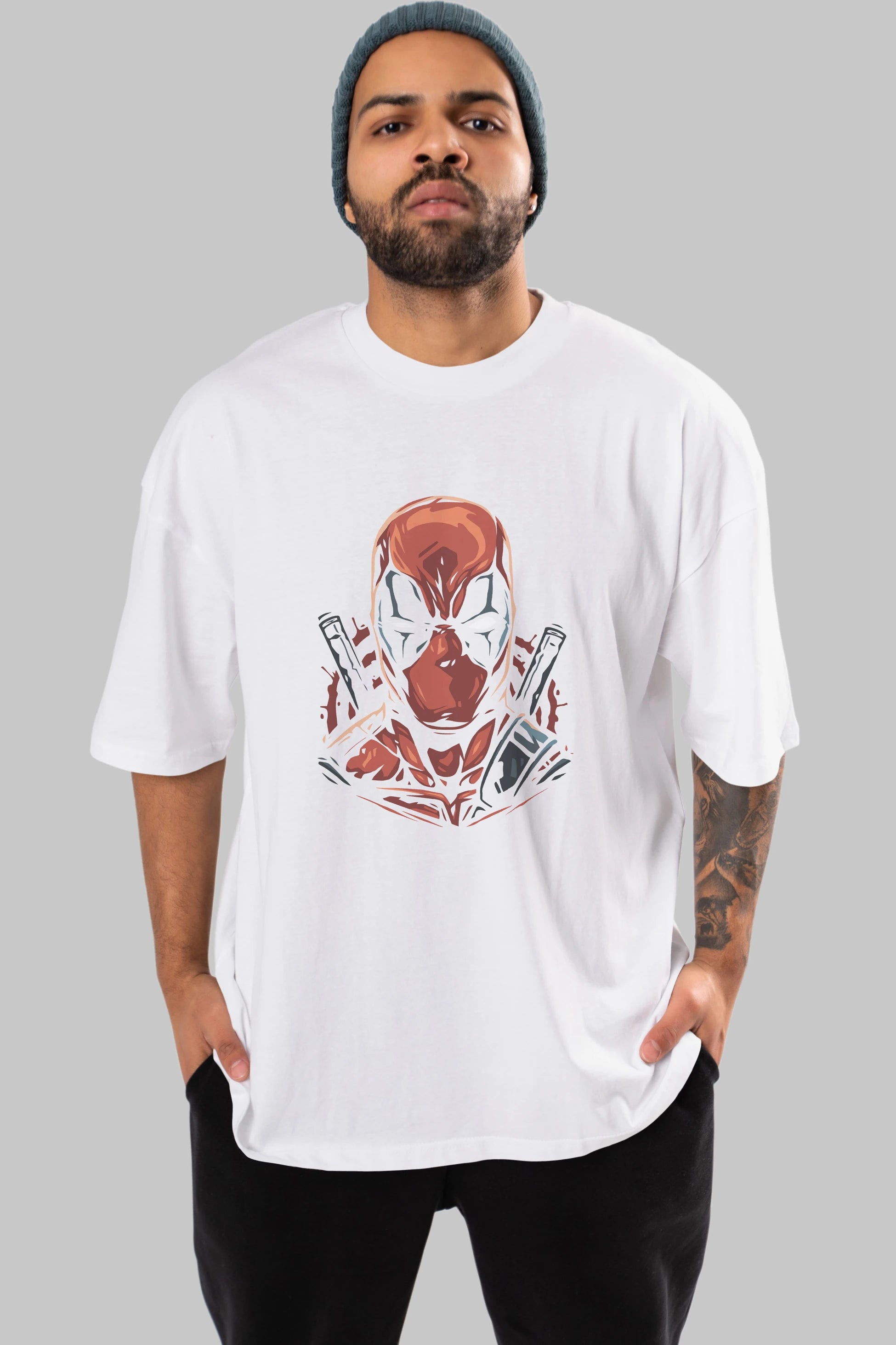 Deadpool (10) Ön Baskılı Oversize t-shirt Erkek Kadın Unisex %100 Pamuk Bisiklet Yaka tişort