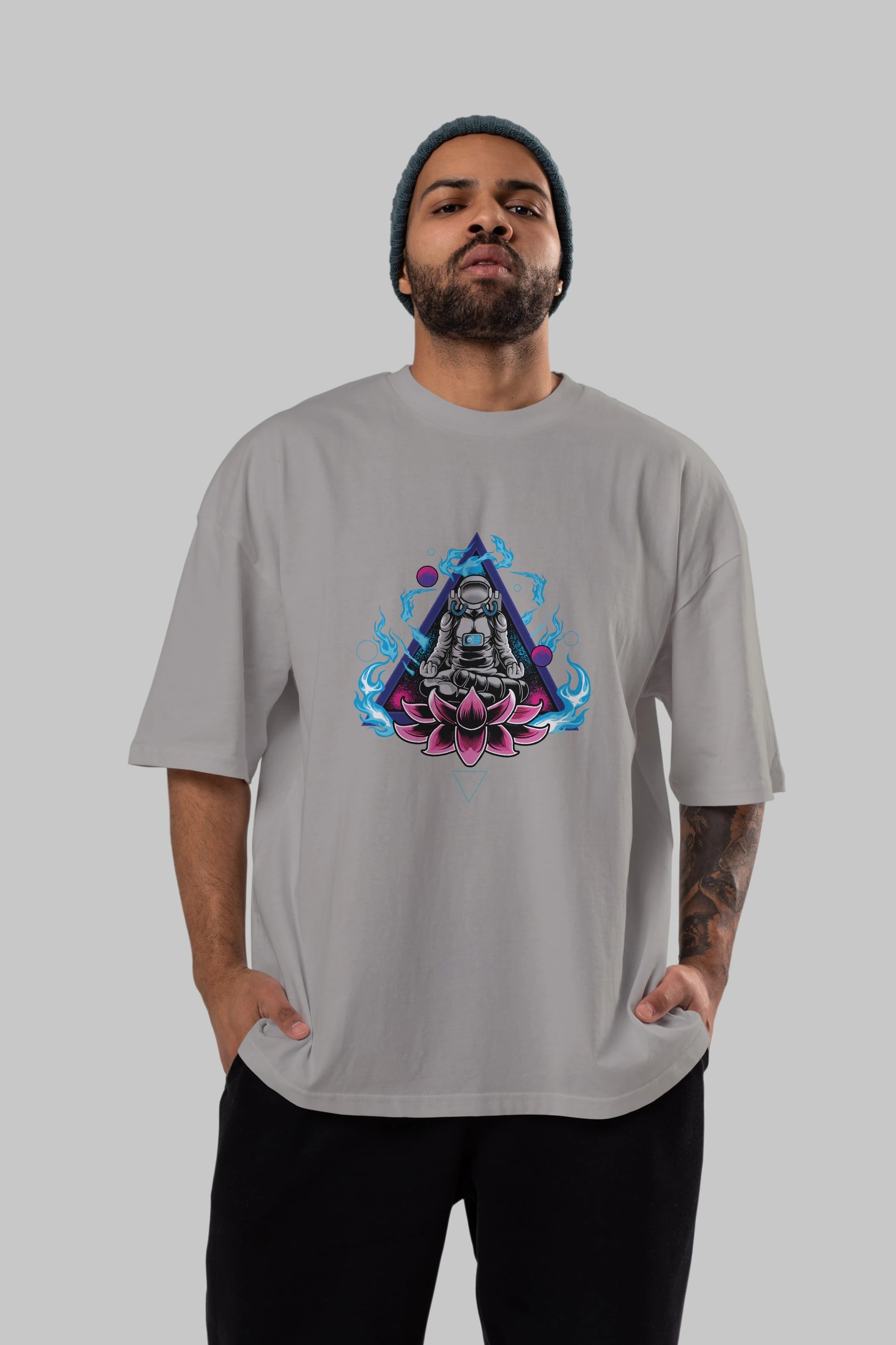 Astronaut Meditation (2) Ön Baskılı Oversize t-shirt Erkek Kadın Unisex