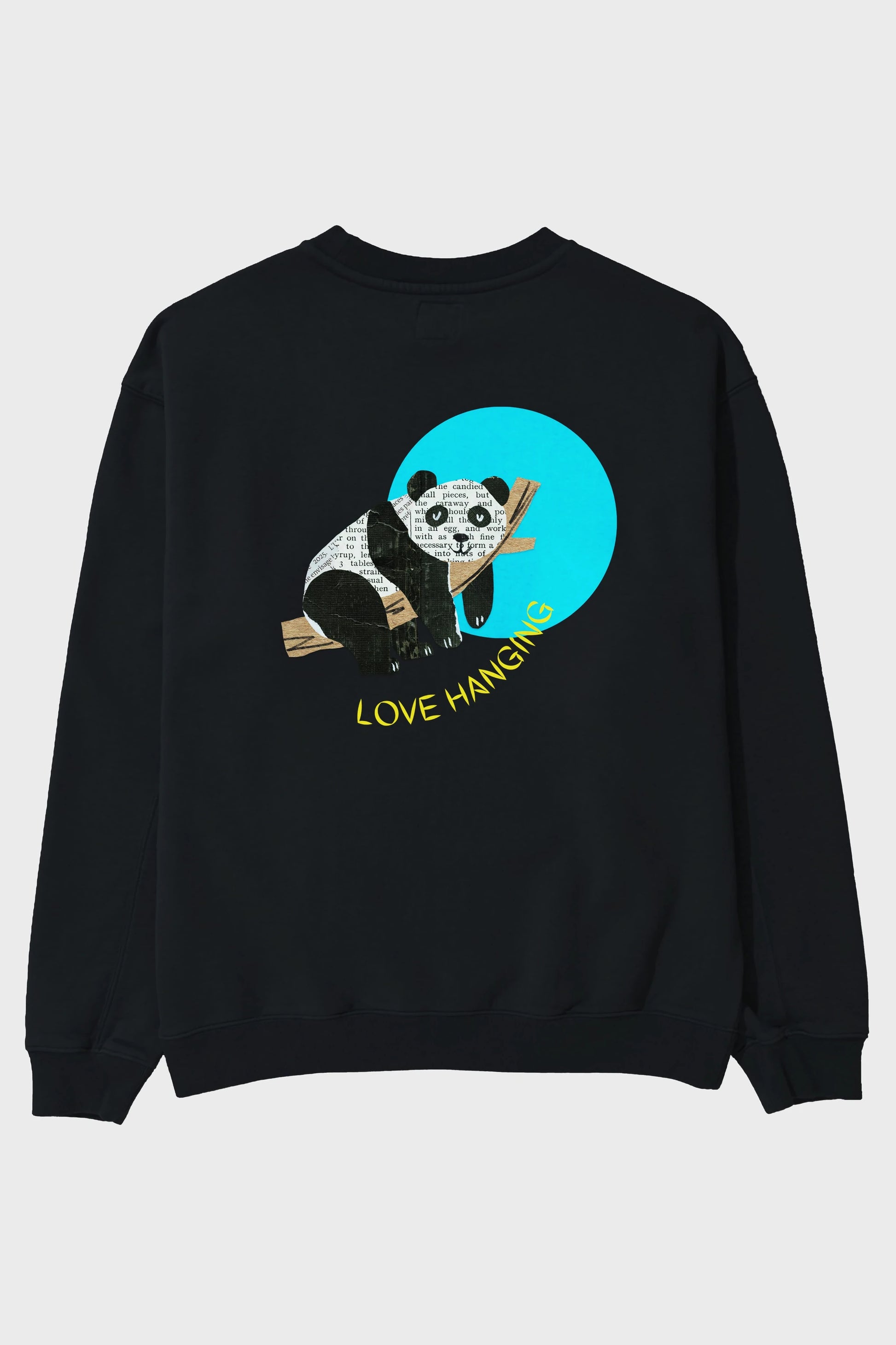 Panda Love Hanging Arka Baskılı Oversize Sweatshirt Erkek Kadın Unisex