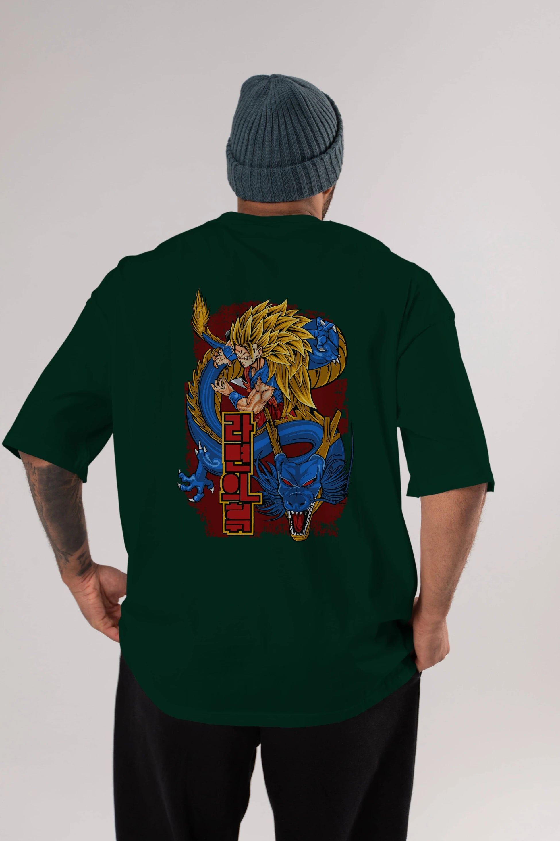 DRAGON BALL Z Anime Arka Baskılı Oversize t-shirt Erkek Kadın Unisex