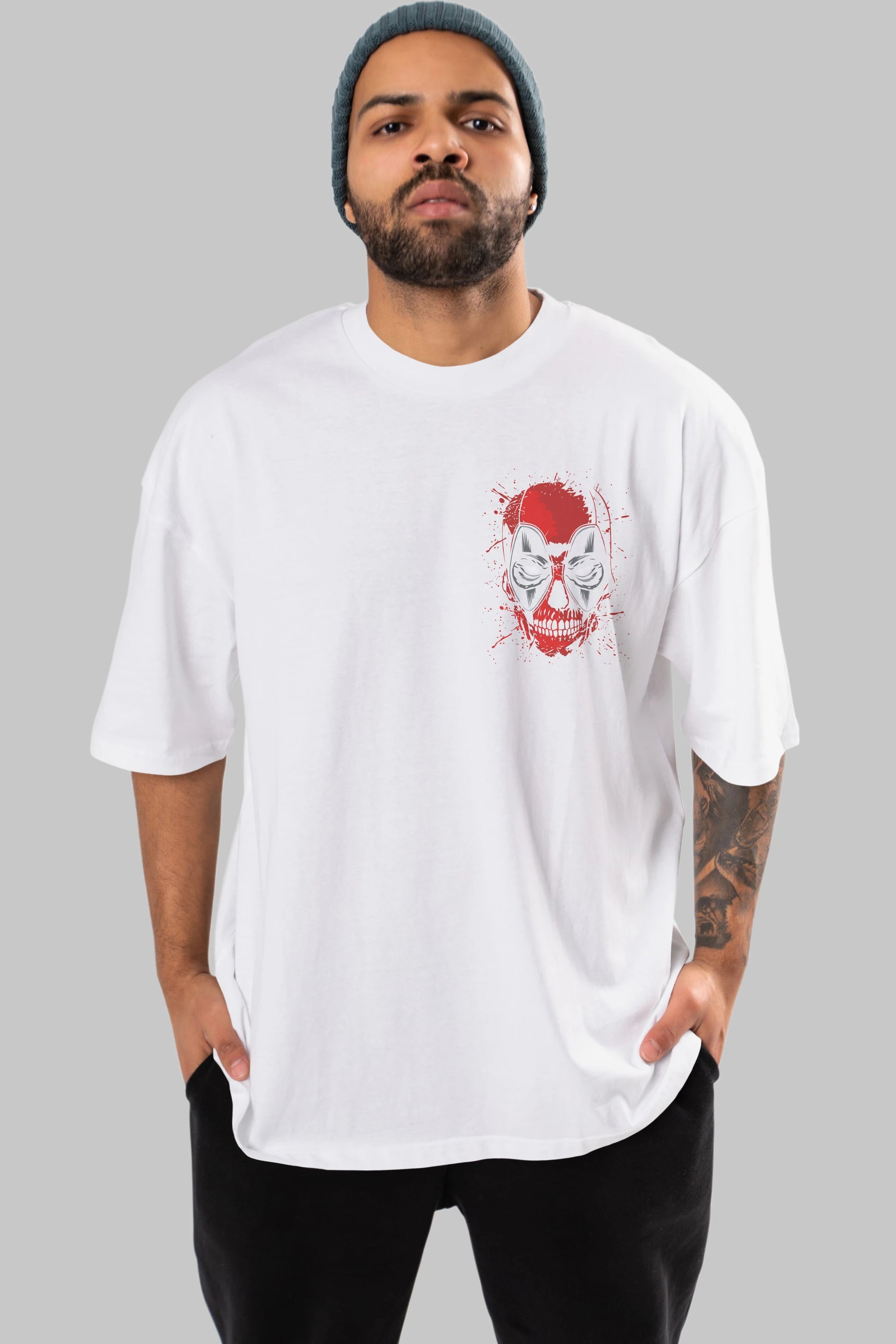 Deadpool (3) Ön Sol Baskılı Oversize t-shirt Erkek Kadın Unisex %100 Pamuk Bisiklet Yaka tişort