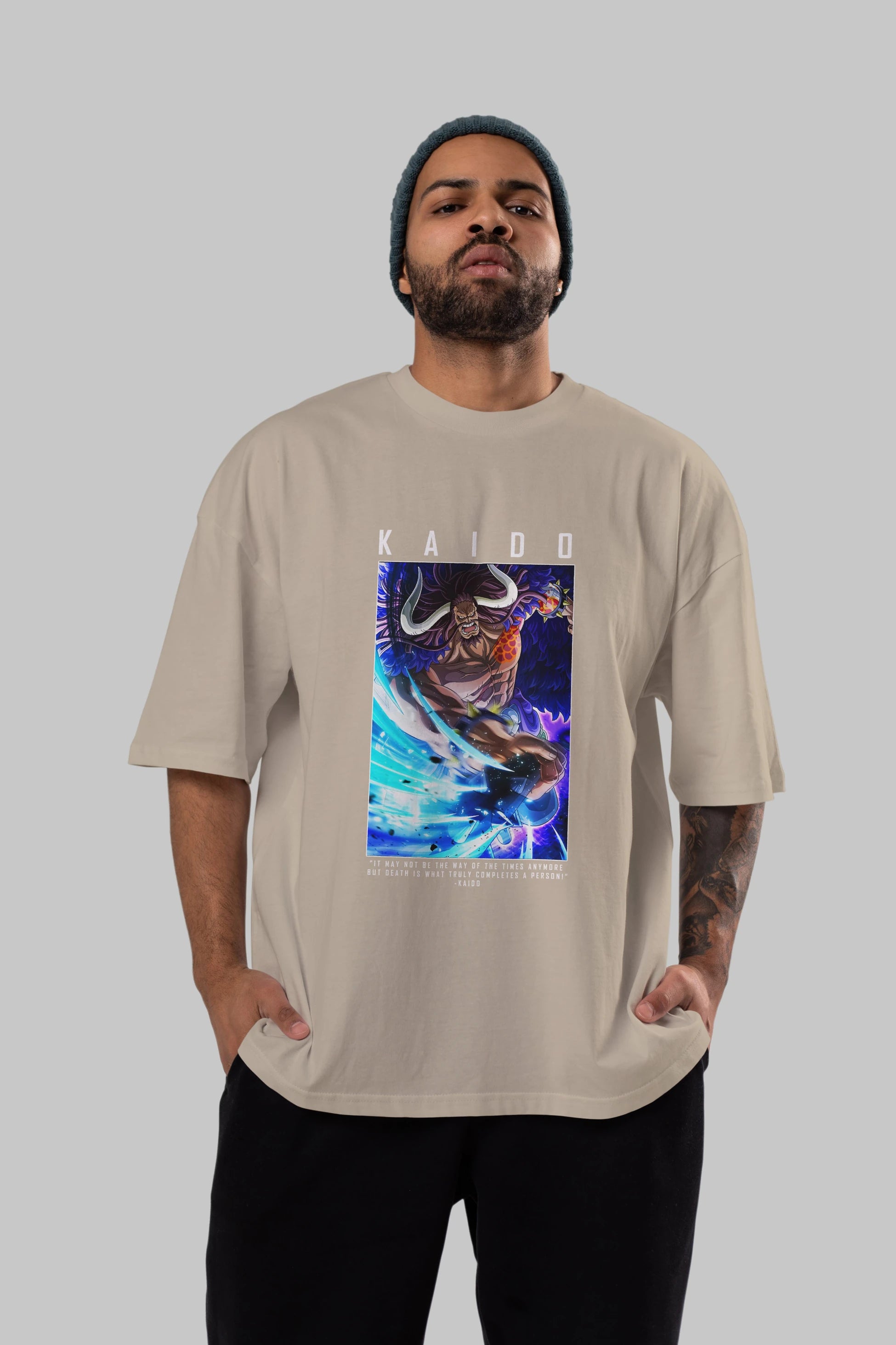 Kaido 2 Anime Ön Baskılı Oversize t-shirt Erkek Kadın Unisex