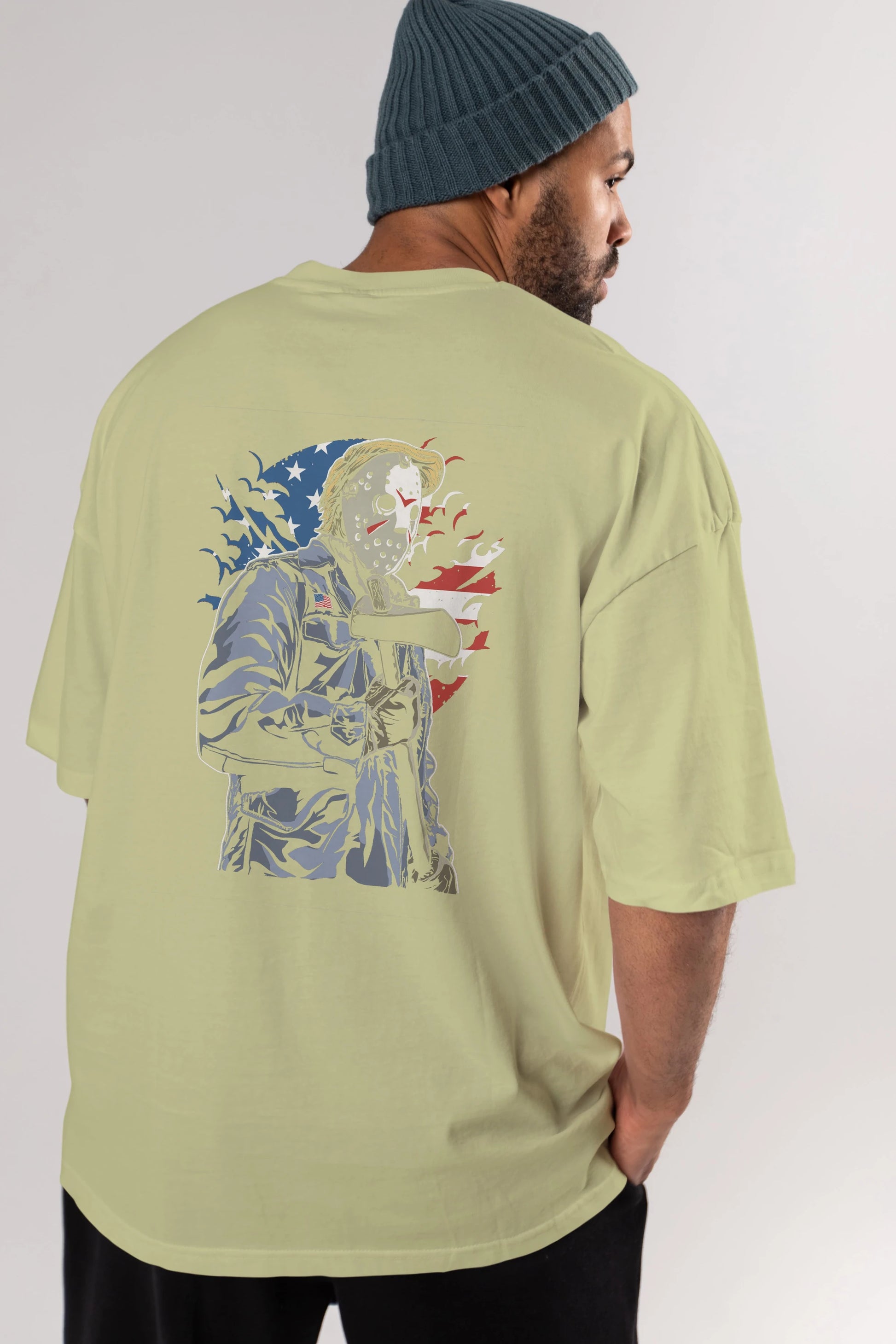 American Killer Arka Baskılı Oversize t-shirt Erkek Kadın Unisex %100 Pamuk