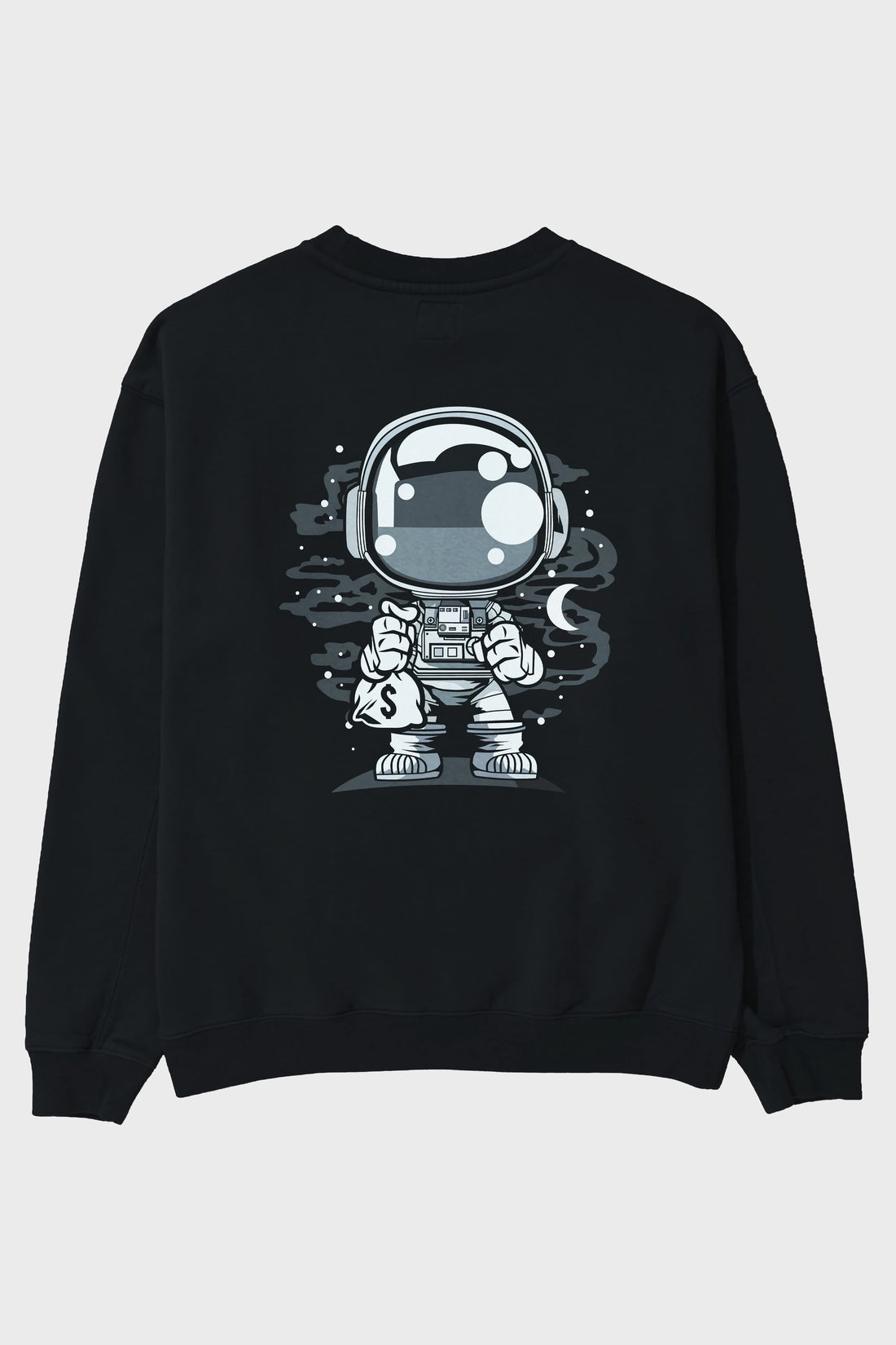 Astronaut Chibi Arka Baskılı Oversize Sweatshirt Erkek Kadın Unisex