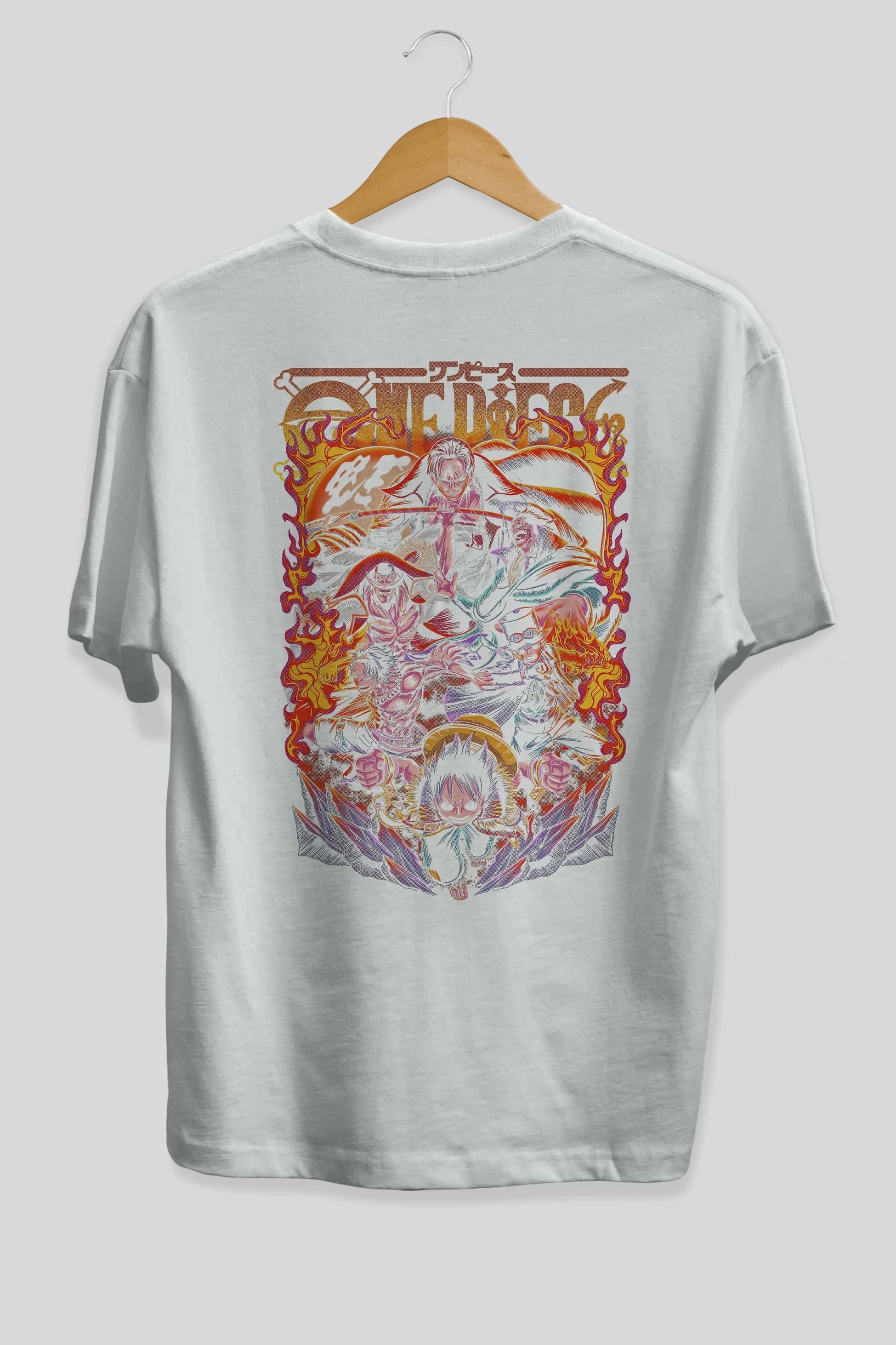 ONE PIECE (3) Anime Arka Baskılı Oversize t-shirt Erkek Kadın Unisex