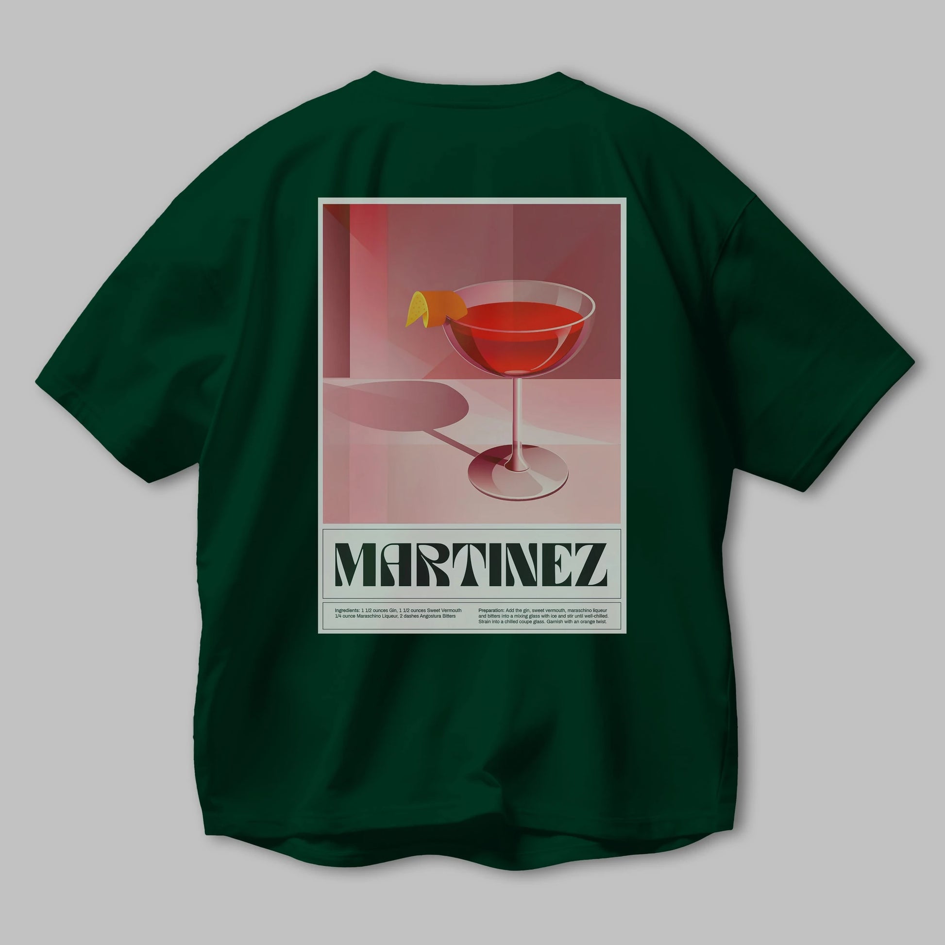 Martinez Arka Baskılı Oversize t-shirt Erkek Kadın Unisex %100 Pamuk Bisiklet Yaka tişort