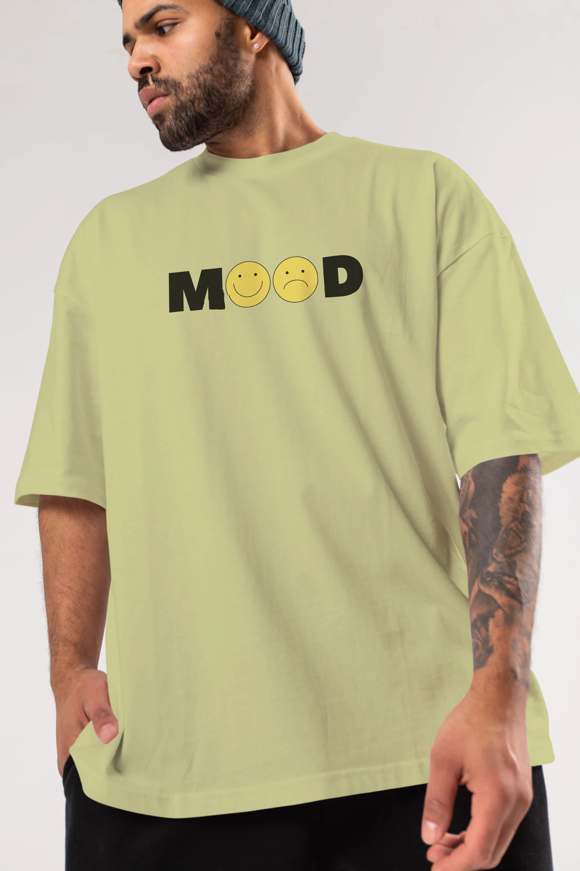 Mood Ön Baskılı Oversize t-shirt Erkek Kadın Unisex