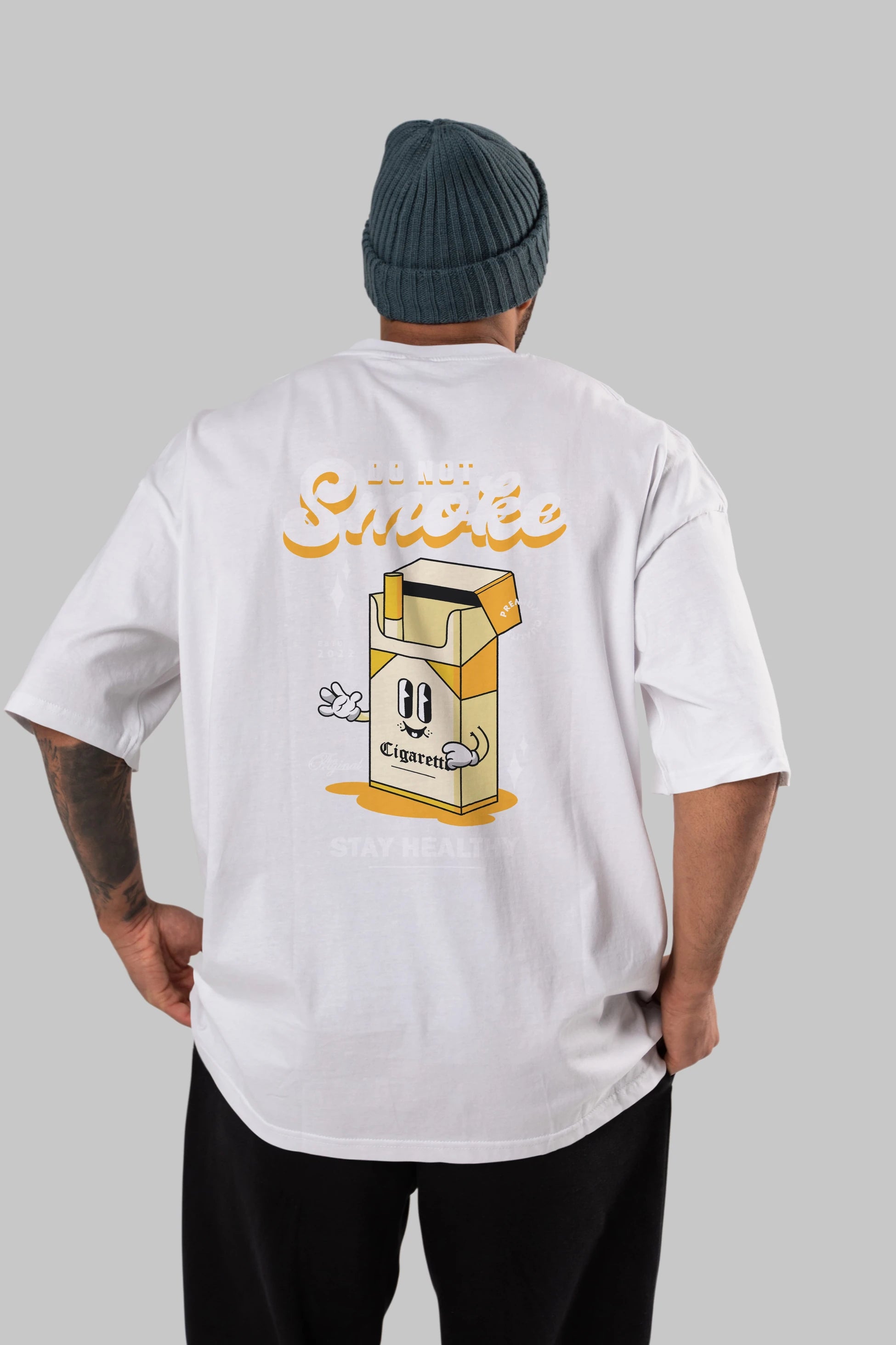 Do Not Smoke Arka Baskılı Oversize t-shirt Erkek Kadın Unisex