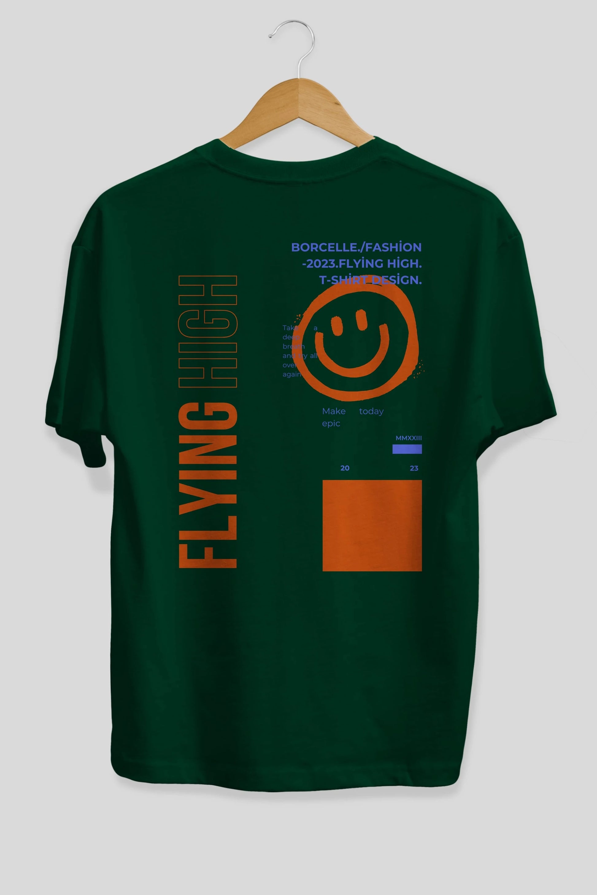 Flying High Yazılı Arka Baskılı Oversize t-shirt Erkek Kadın Unisex