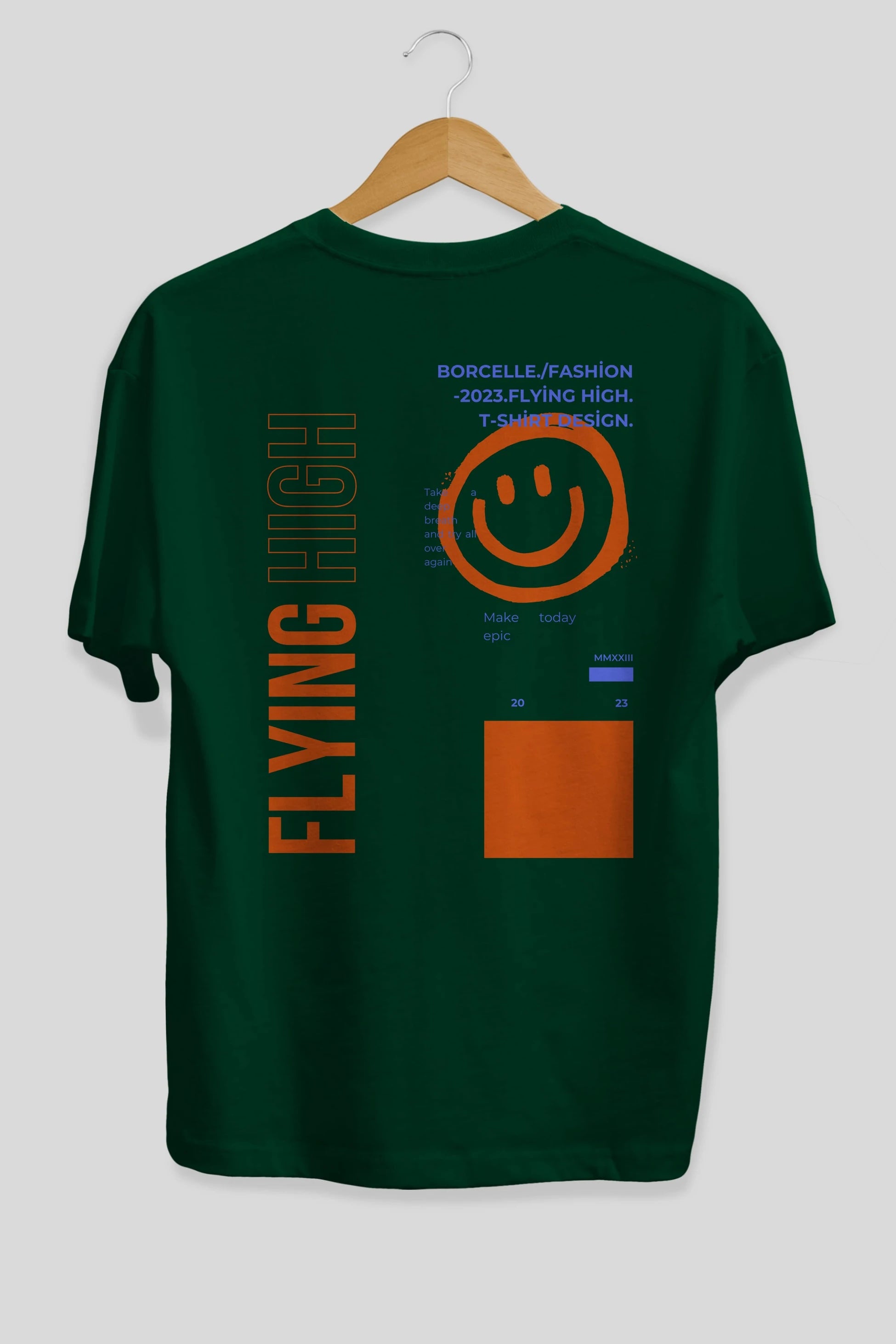 Flying High Yazılı Arka Baskılı Oversize t-shirt Erkek Kadın Unisex