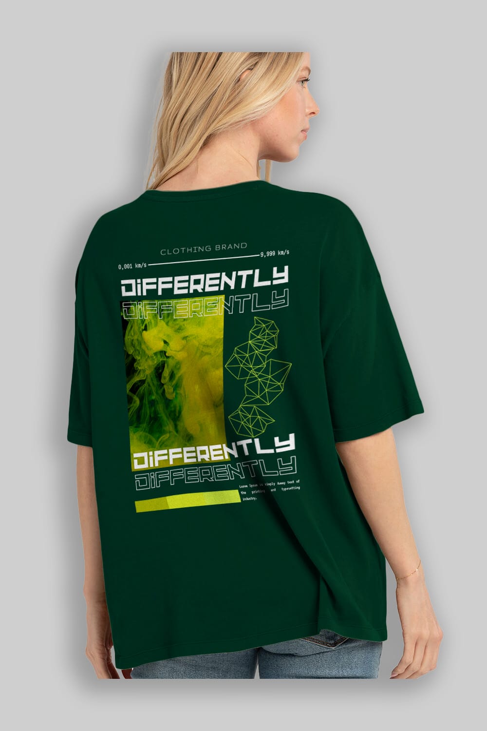 Differently Yazılı Arka Baskılı Oversize t-shirt Erkek Kadın Unisex
