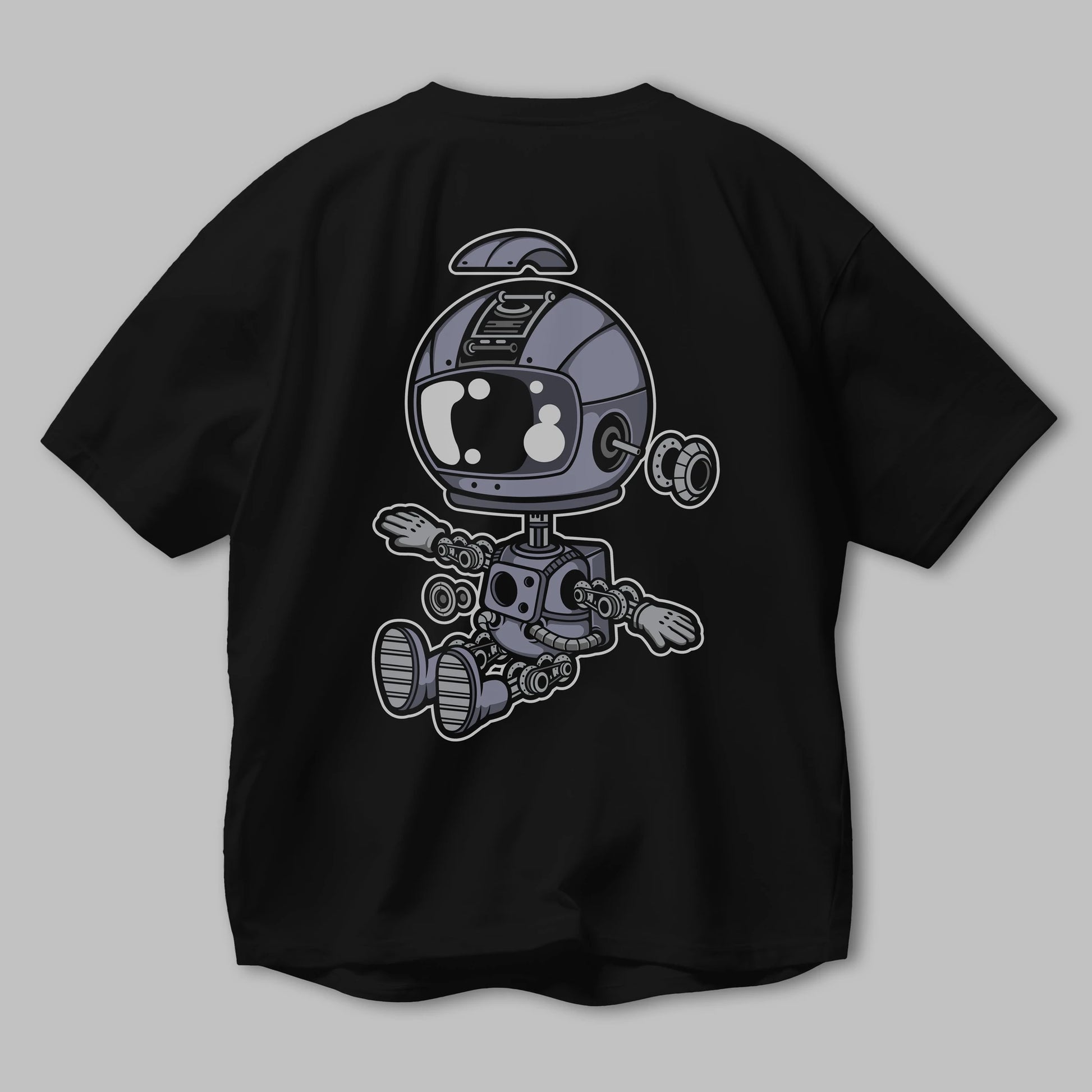 Astronaut Robot Arka Baskılı Oversize t-shirt Erkek Kadın Unisex