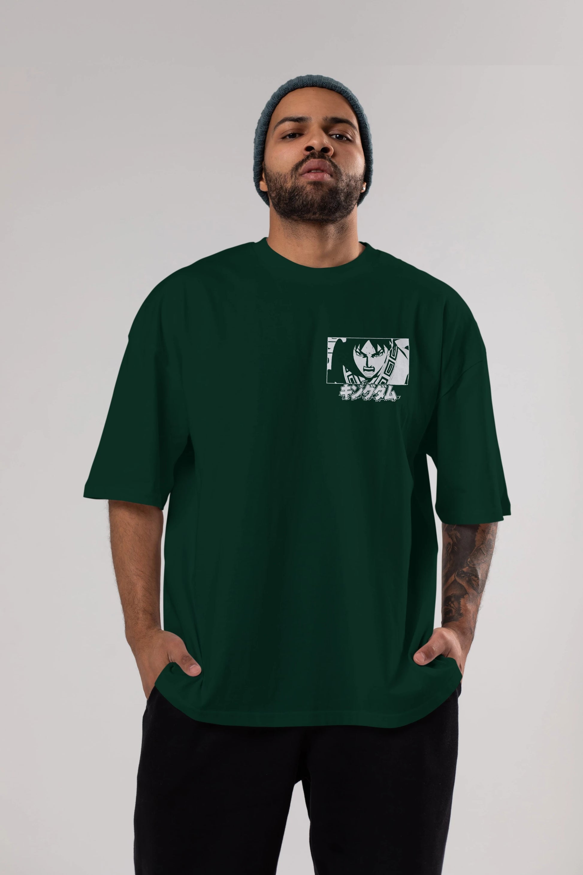 Xin 1 Ön Sol Baskılı Oversize t-shirt Erkek Kadın Unisex %100 Pamuk Bisiklet Yaka tişort