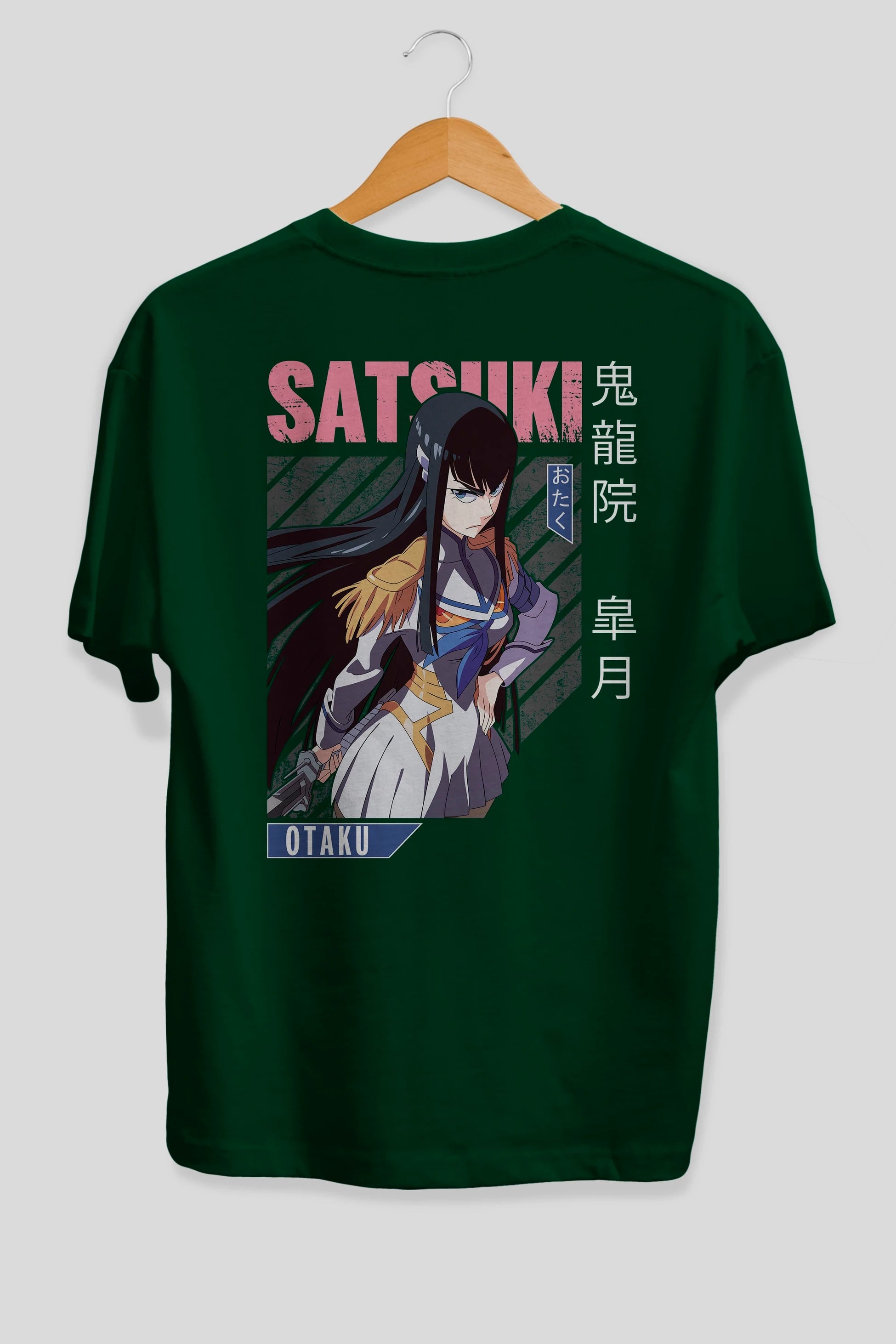 Satsuki Kiryuuin 8 Anime Arka Baskılı Oversize t-shirt Erkek Kadın Unisex