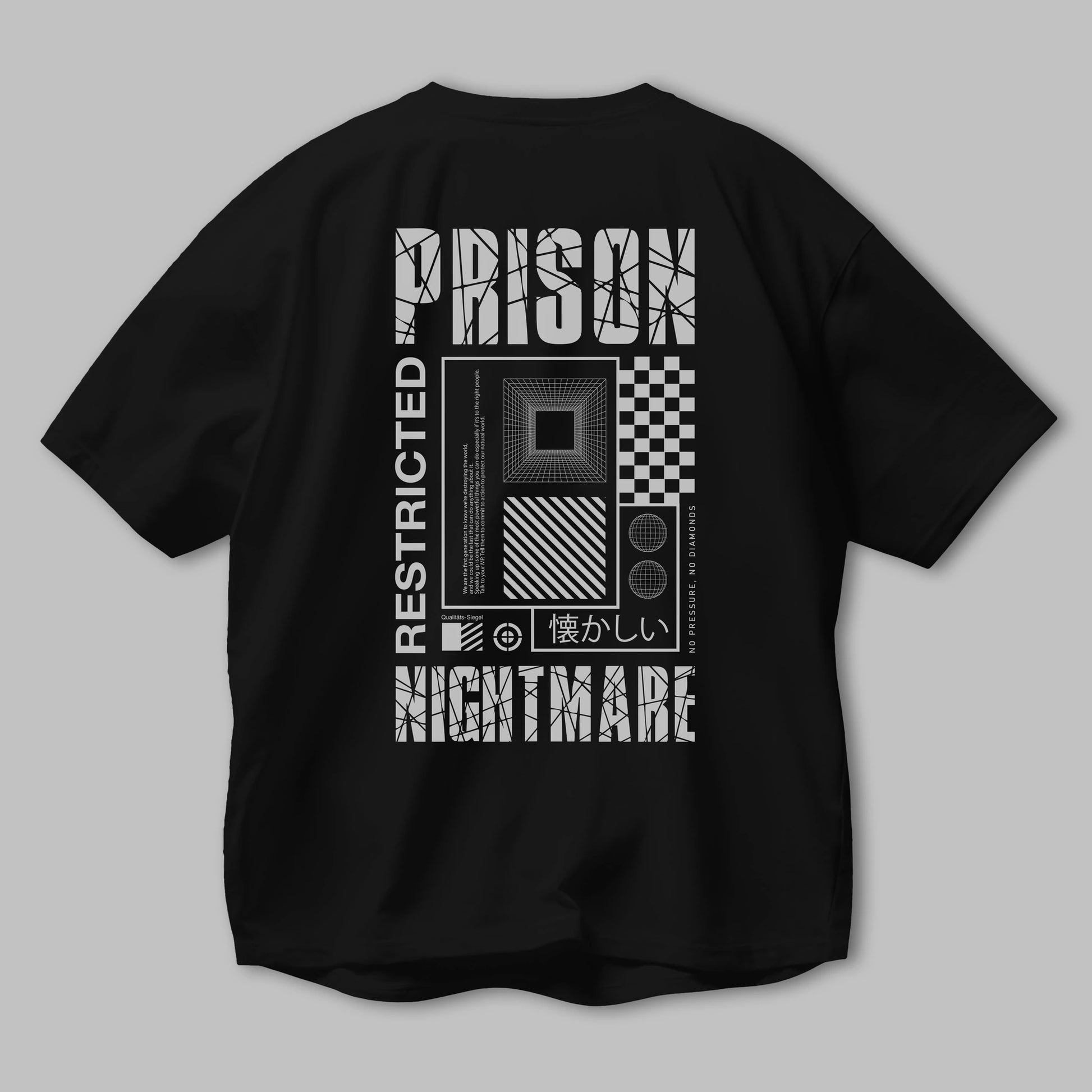 Prison Nightmare Arka Baskılı Oversize t-shirt Erkek Kadın Unisex