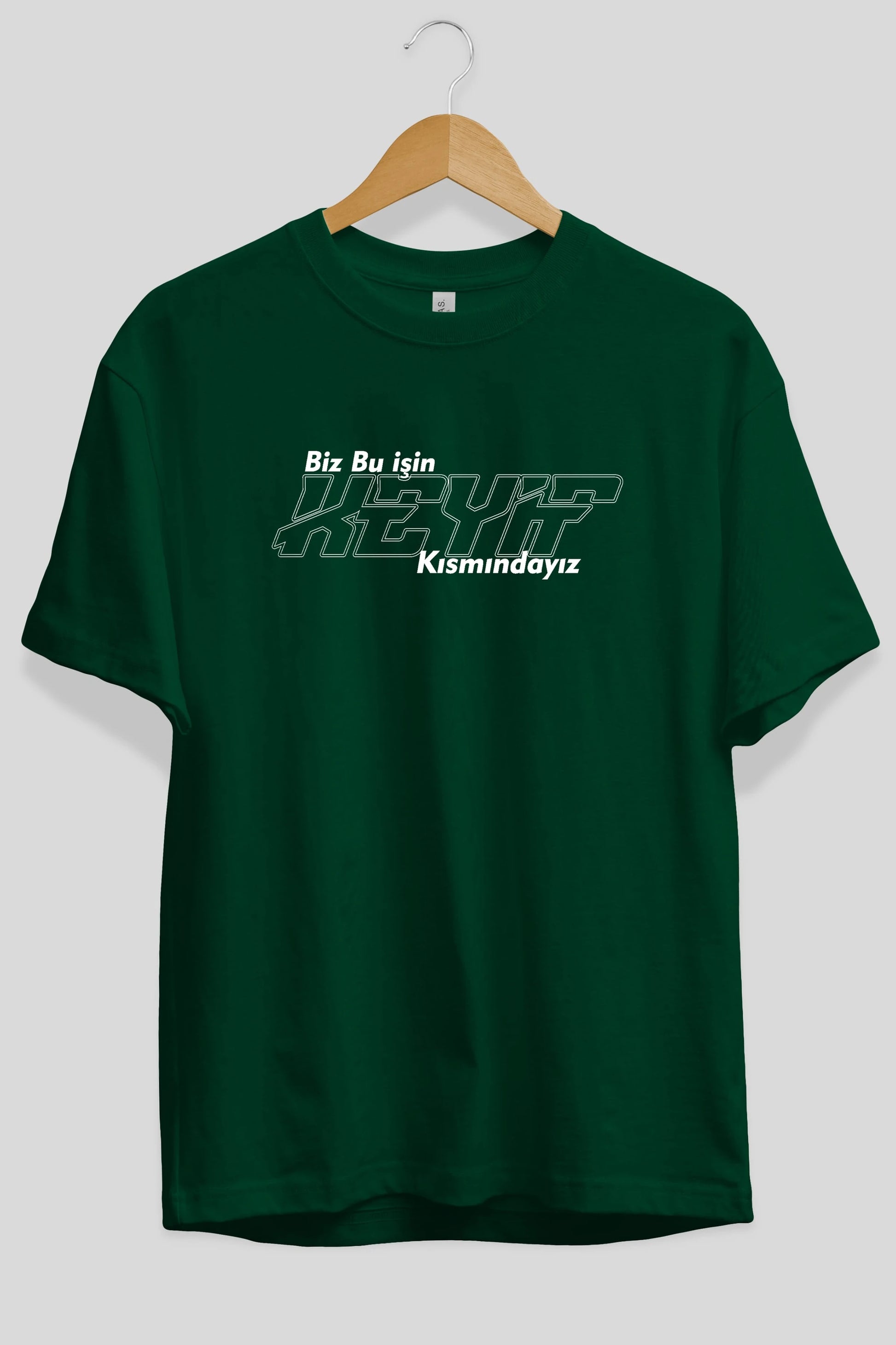 Biz Bu İşin Keyif Kısmındayız Ön Baskılı Oversize t-shirt %100 pamuk Erkek Kadın Unisex