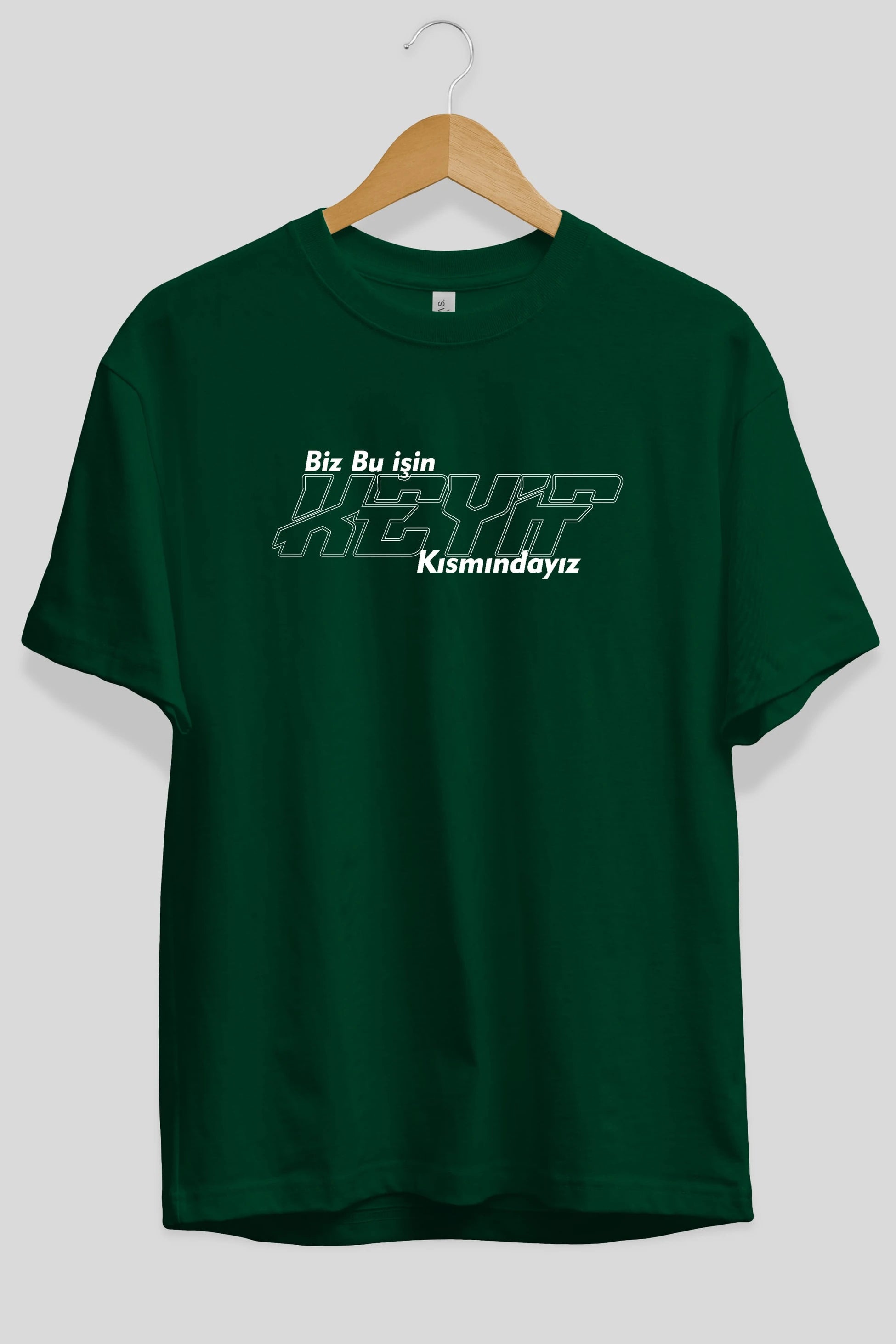 Biz Bu İşin Keyif Kısmındayız Ön Baskılı Oversize t-shirt %100 pamuk Erkek Kadın Unisex