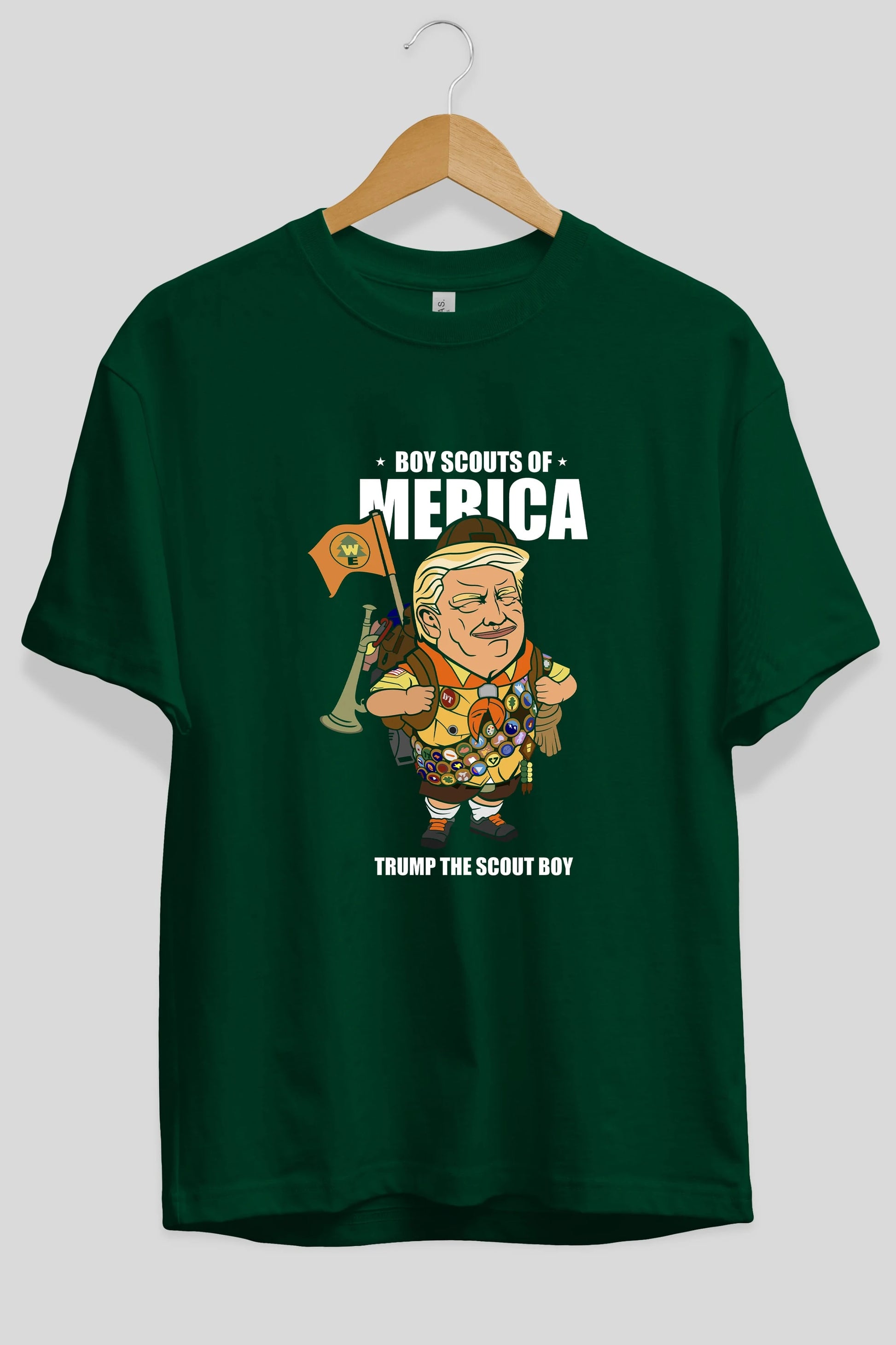Trump Scout Boy Ön Baskılı Oversize t-shirt Erkek Kadın Unisex %100 Pamuk tişort