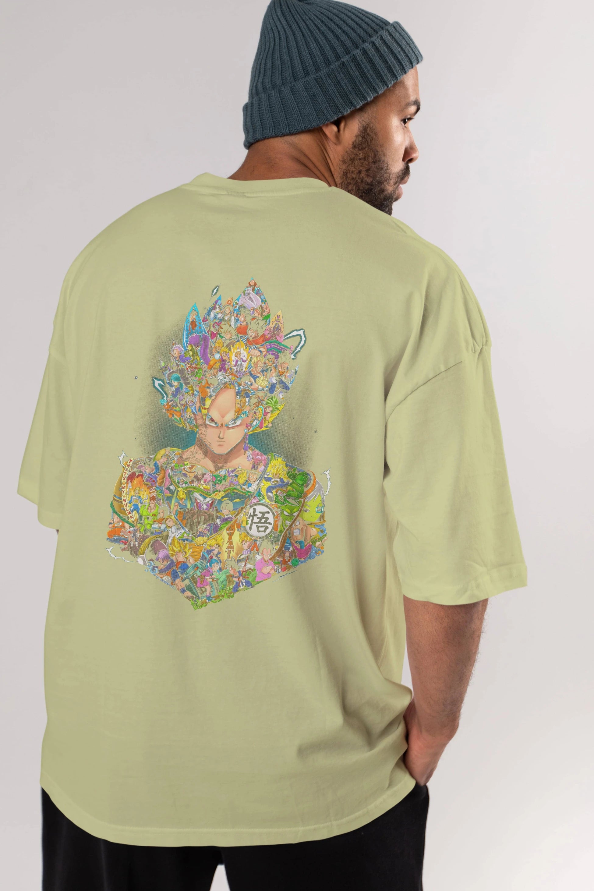 DRAGON BALL ART Anime Arka Baskılı Oversize t-shirt Erkek Kadın Unisex