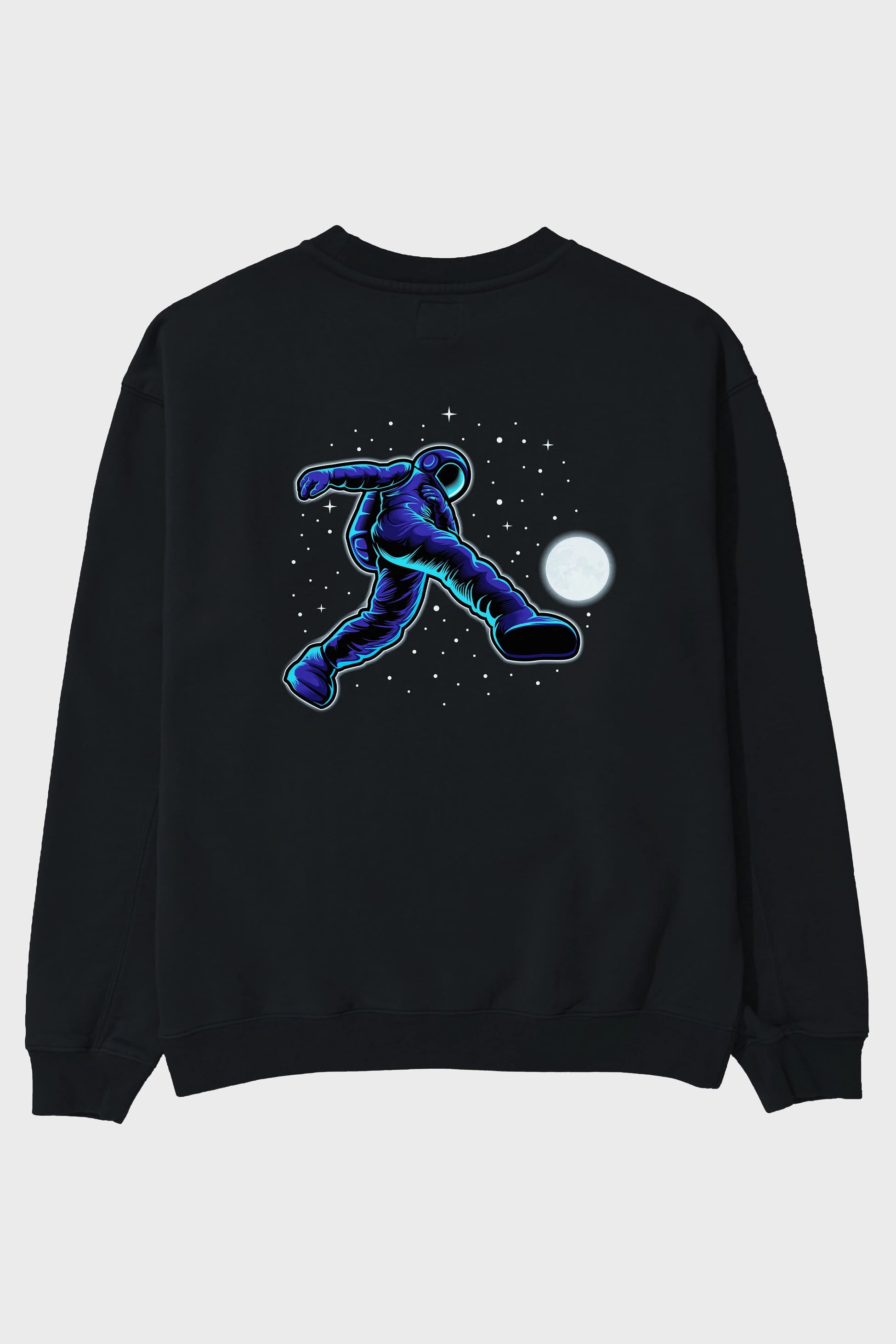 Astroball in Space Arka Baskılı Oversize Sweatshirt Erkek Kadın Unisex