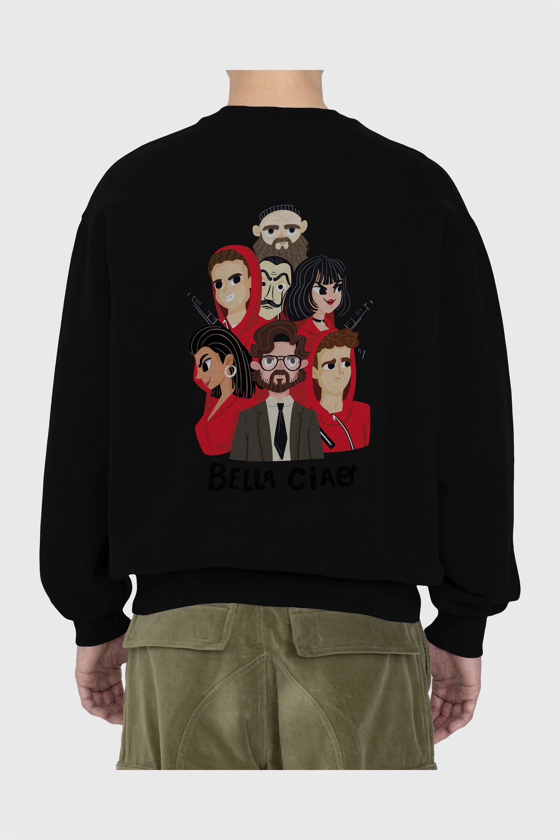 La Casa De Papel (13) Arka Baskılı Oversize Sweatshirt Erkek Kadın Unisex