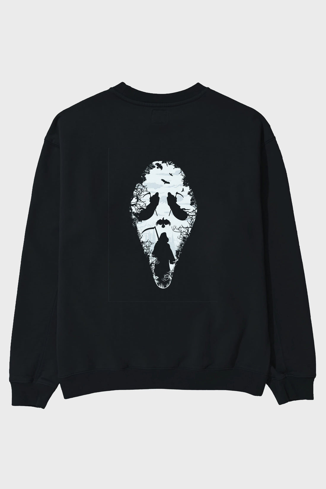 Reaper Scream Arka Baskılı Oversize Sweatshirt Erkek Kadın Unisex